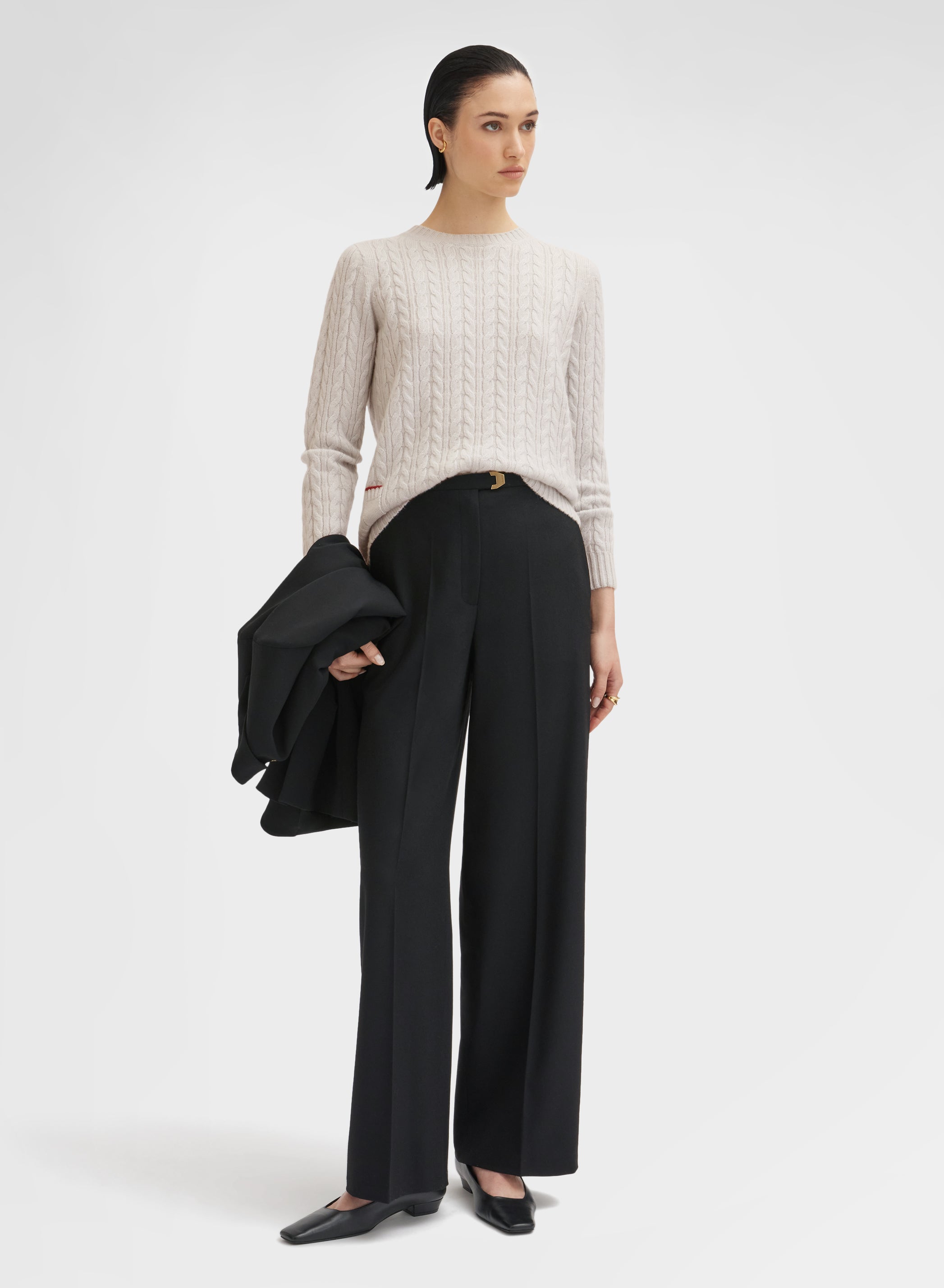 LONG SLEEVE CREWNECK CASHMERE PLAIT MOON