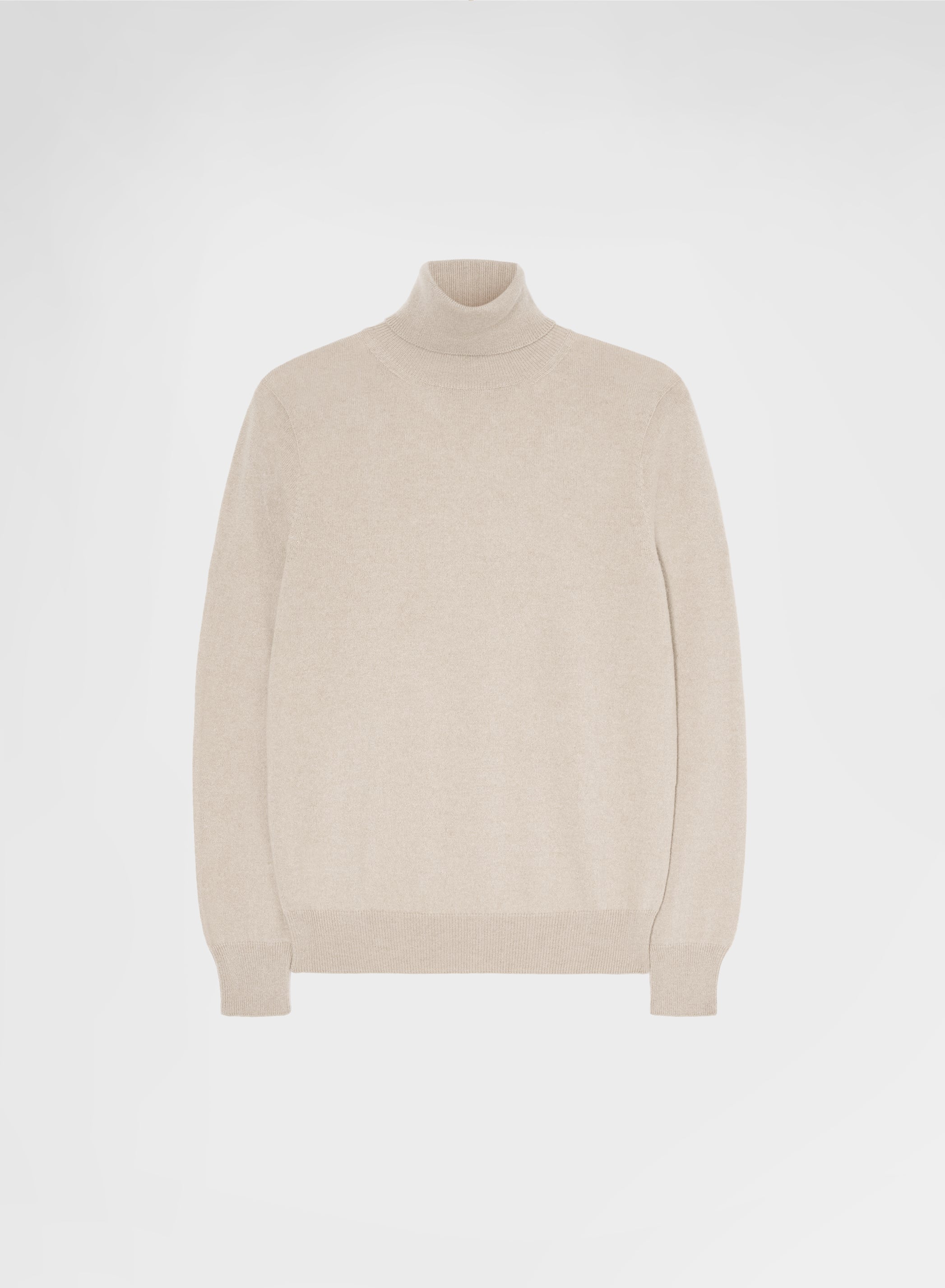 LONG SLEEVE TURTLE NECK CASHMERE RASATO CHAMPAGNE