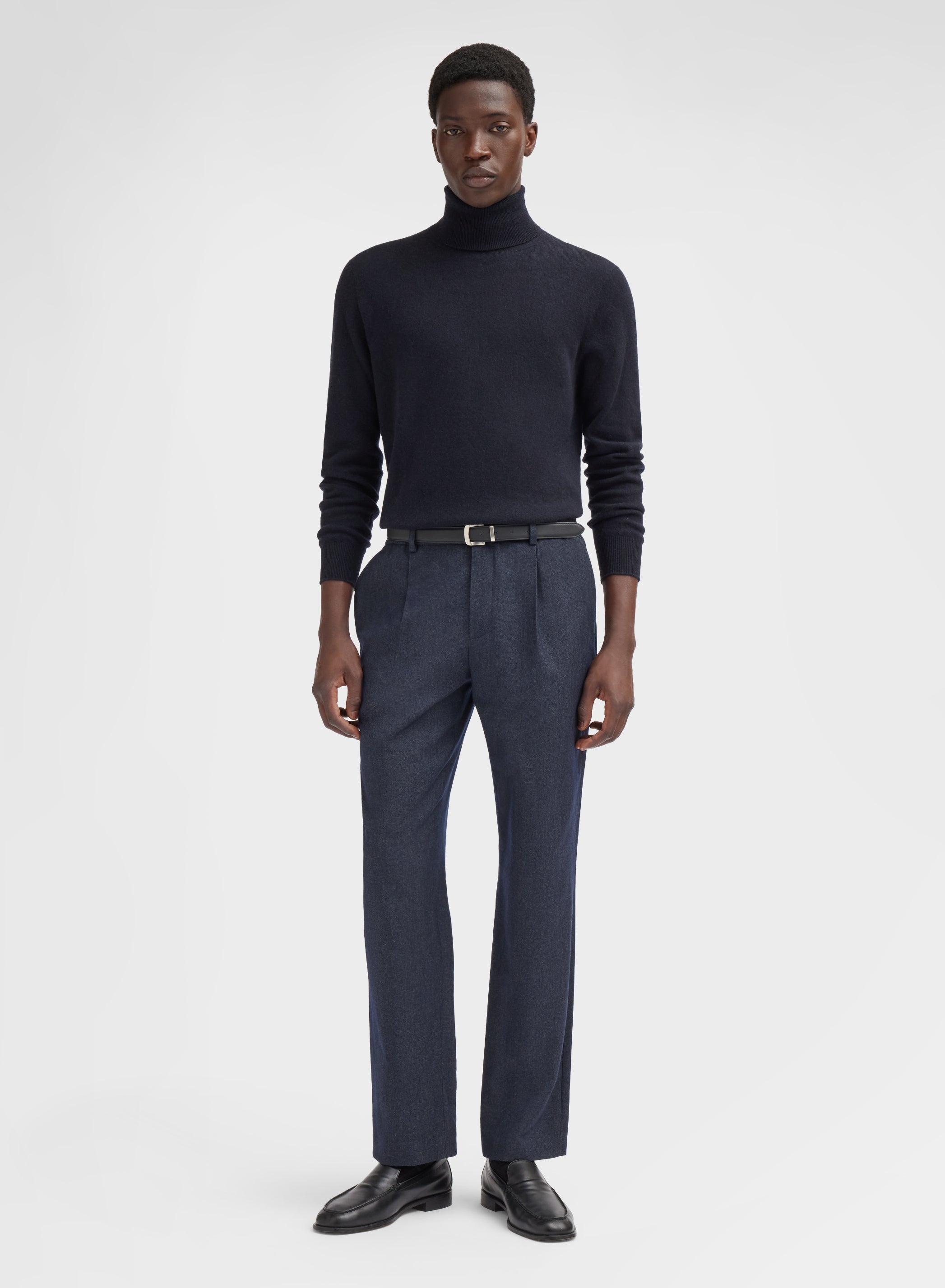 LONG SLEEVE TURTLE NECK CASHMERE RASATO NAVY