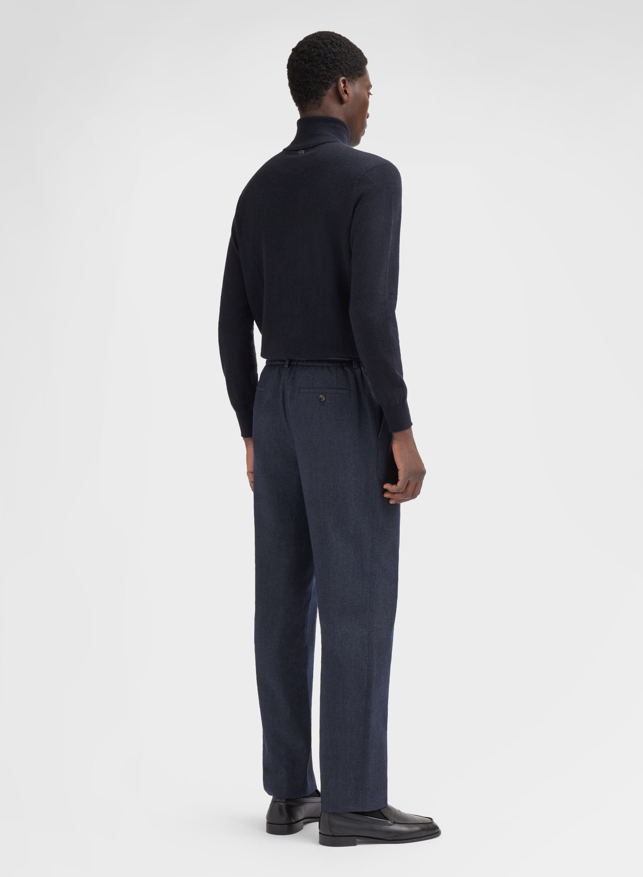 LONG SLEEVE TURTLE NECK CASHMERE RASATO NAVY