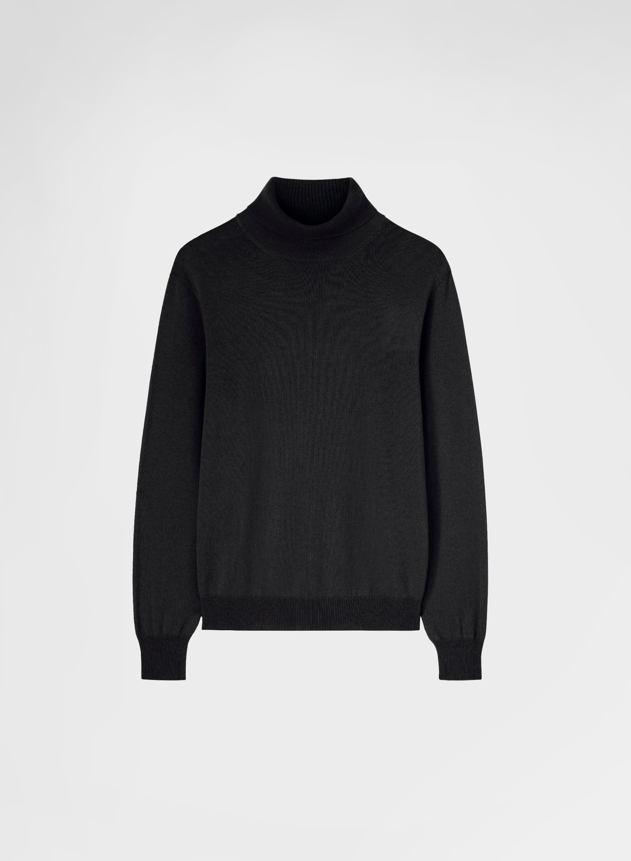 LONG SLEEVE TURTLE NECK CASHMERE RASATO BLACK
