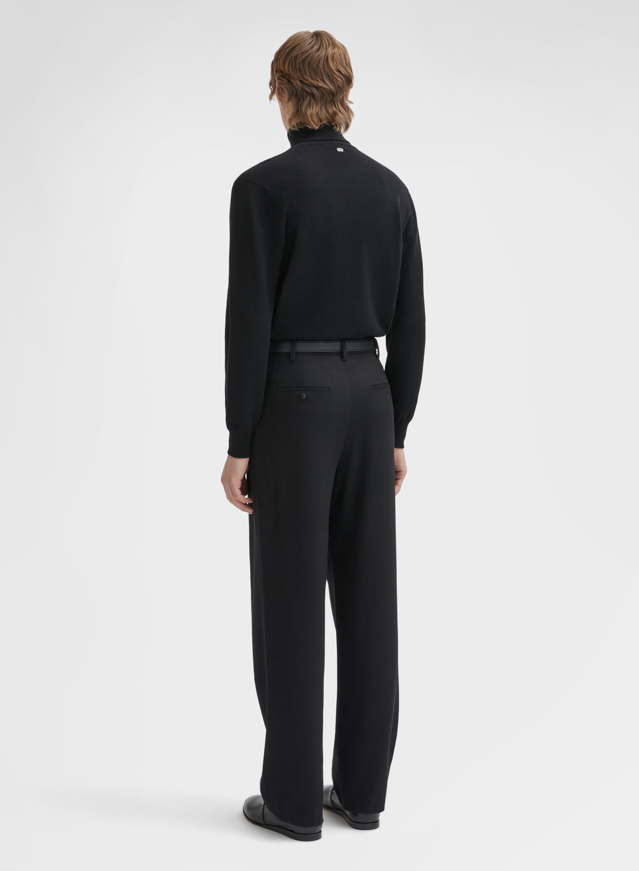 LONG SLEEVE TURTLE NECK CASHMERE RASATO BLACK