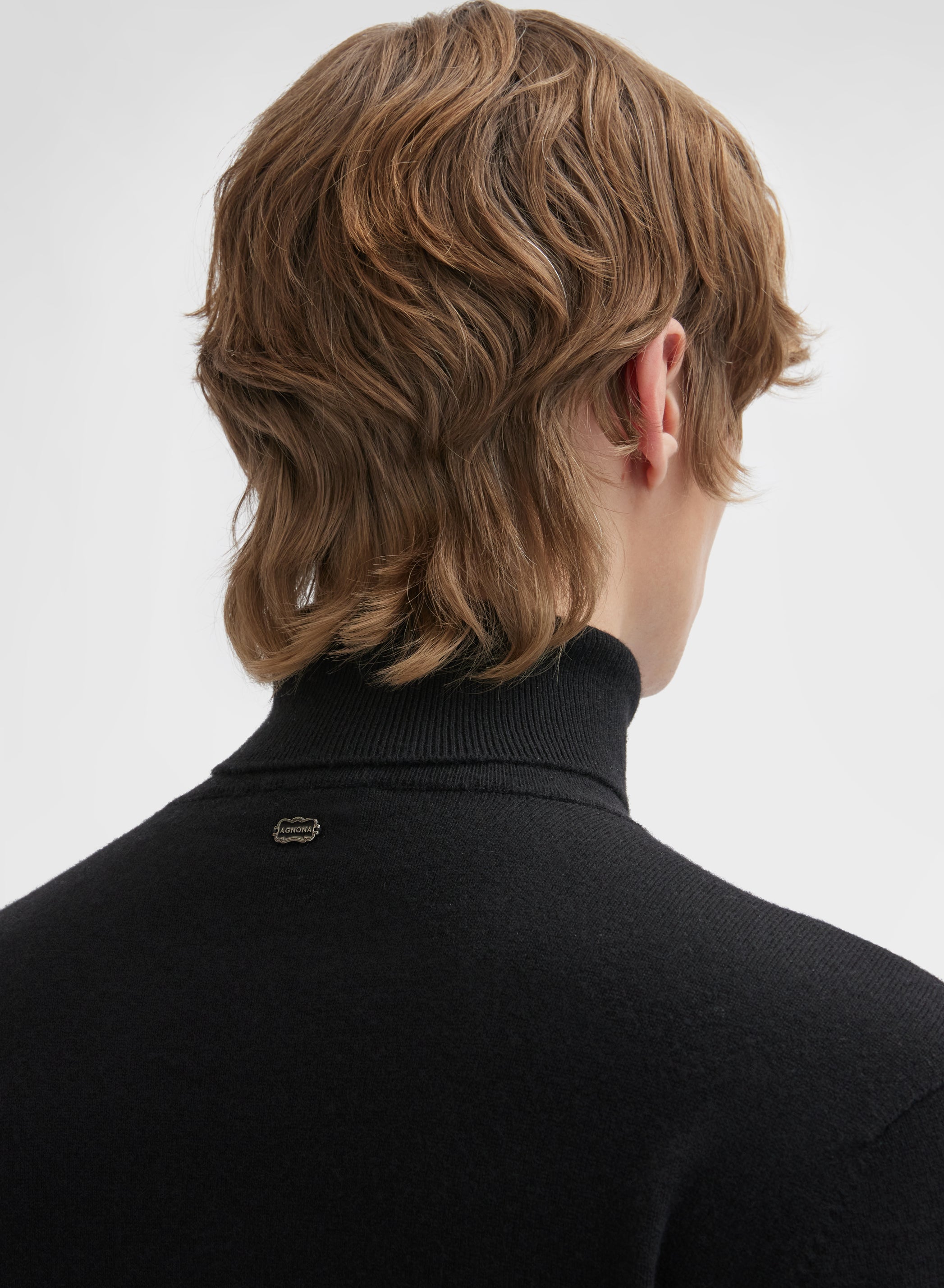 LONG SLEEVE TURTLE NECK CASHMERE RASATO BLACK