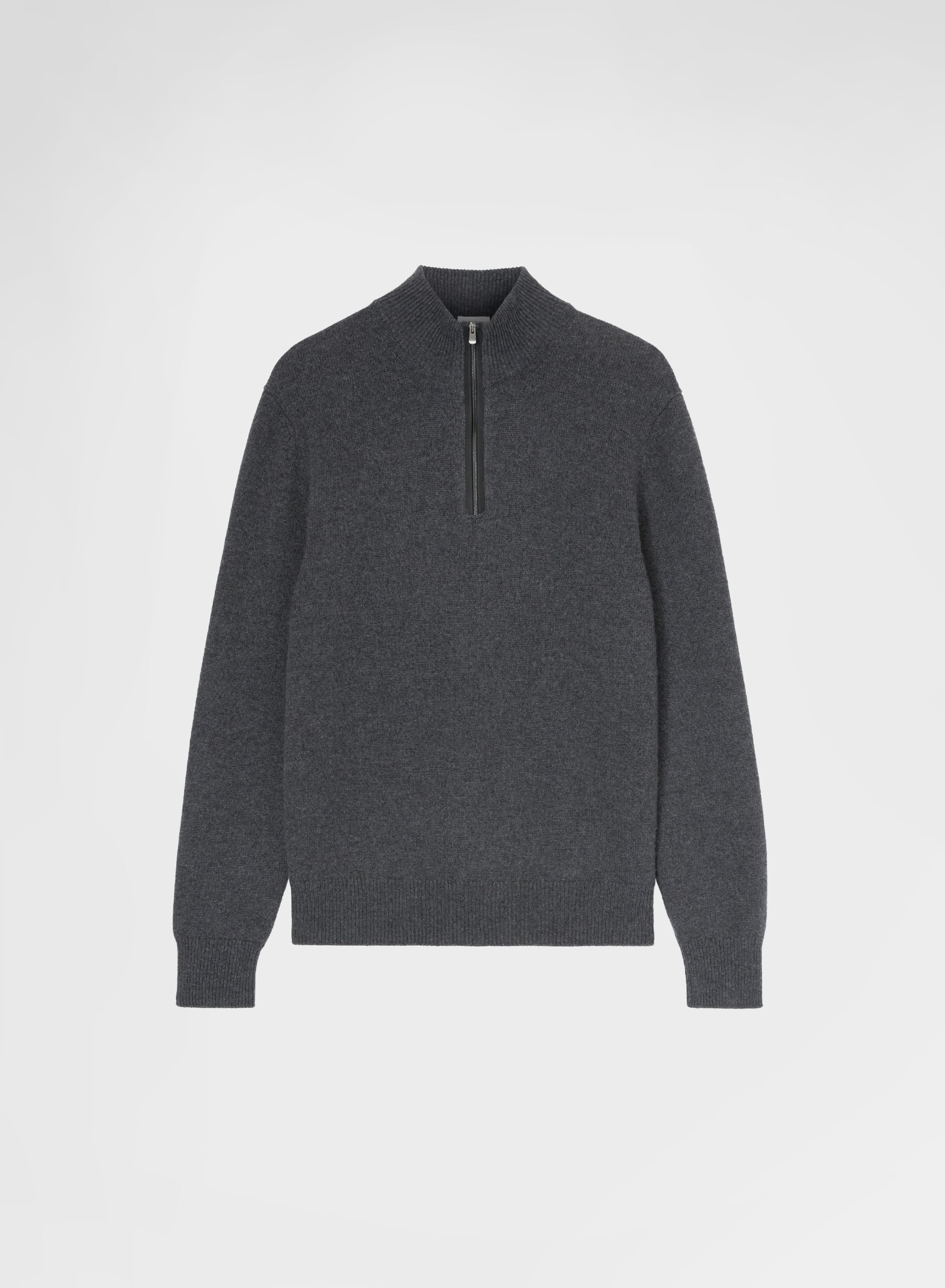 LONG SLEEVE HIGH NECK CASHMERE TUBOLARE CHARCOAL