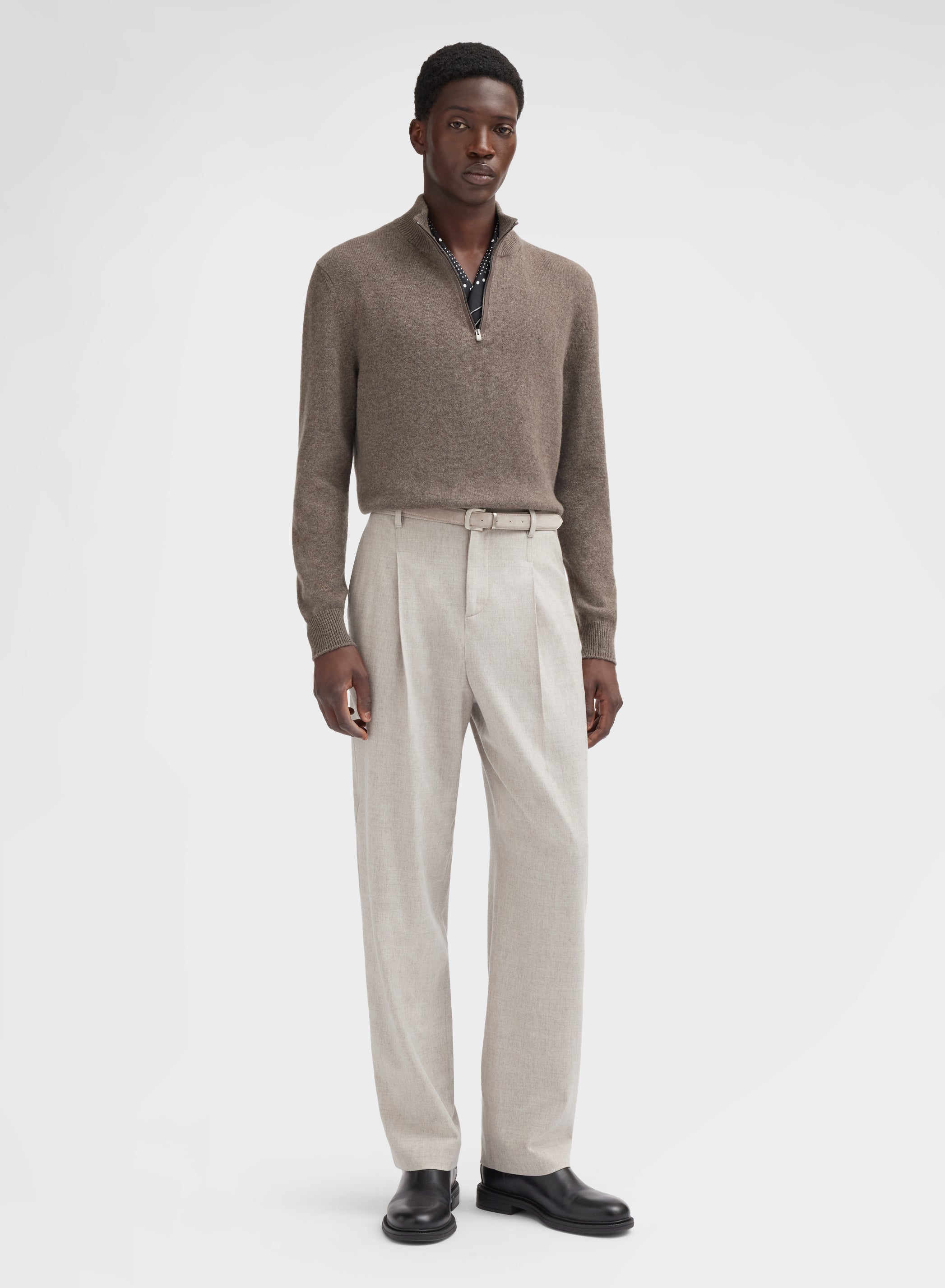 LONG SLEEVE HIGH NECK CASHMERE TUBOLARE CUMINO