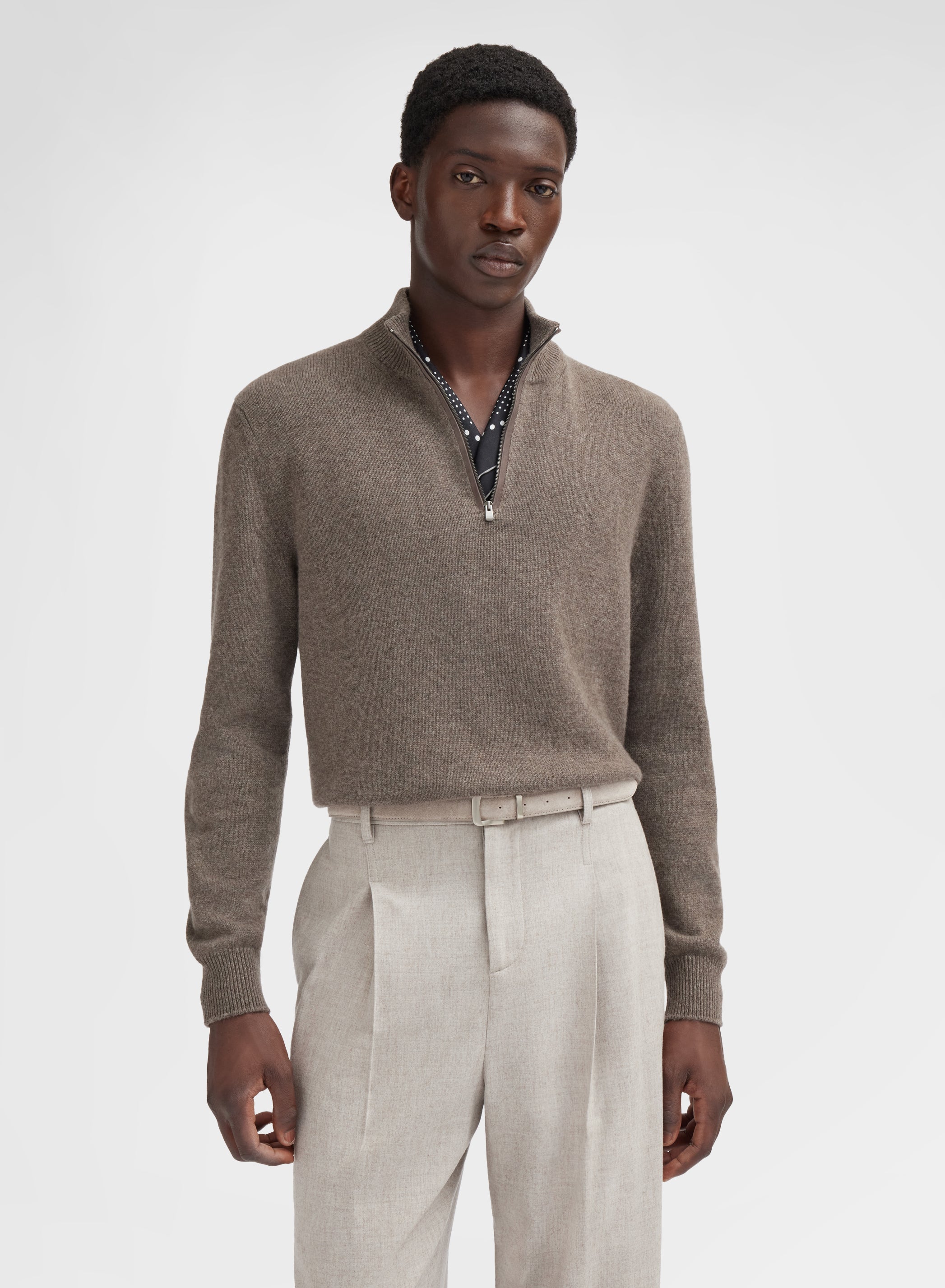 LONG SLEEVE HIGH NECK CASHMERE TUBOLARE CUMINO