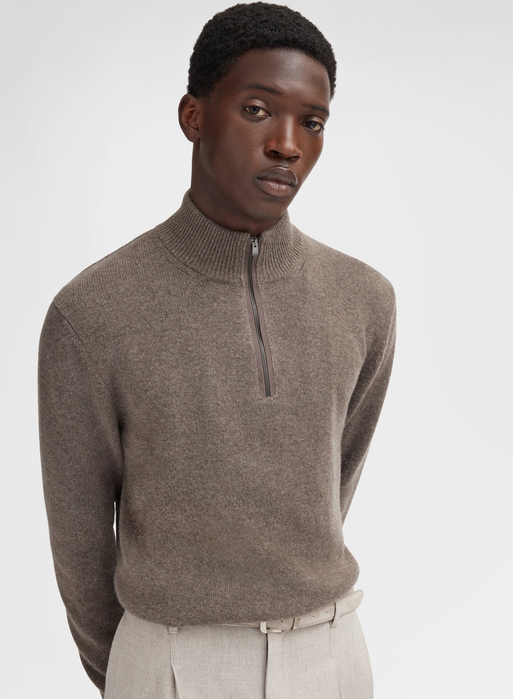 LONG SLEEVE HIGH NECK CASHMERE TUBOLARE CUMINO