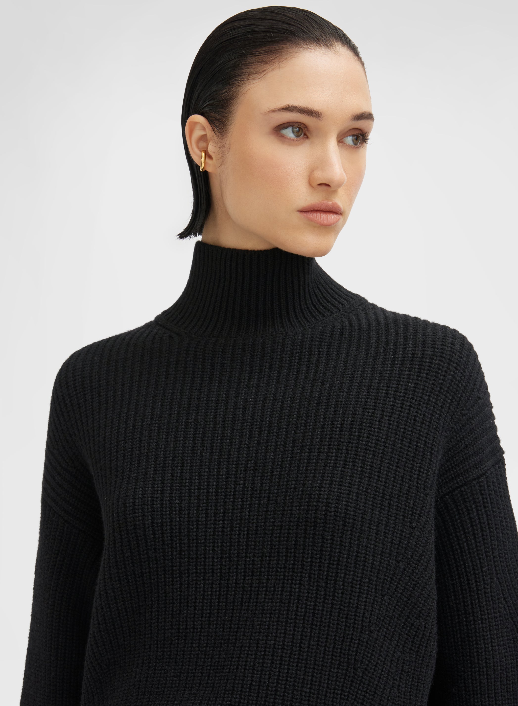 LONG SLEEVE CREWNECK CASHMERE COSTA BLACK