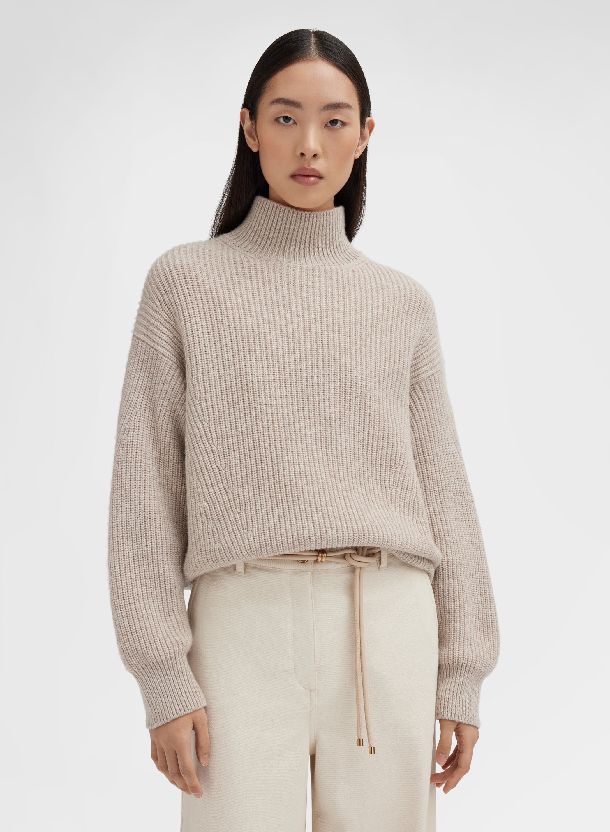 LONG SLEEVE HIGH NECK CASHMERE COSTA ALBINO