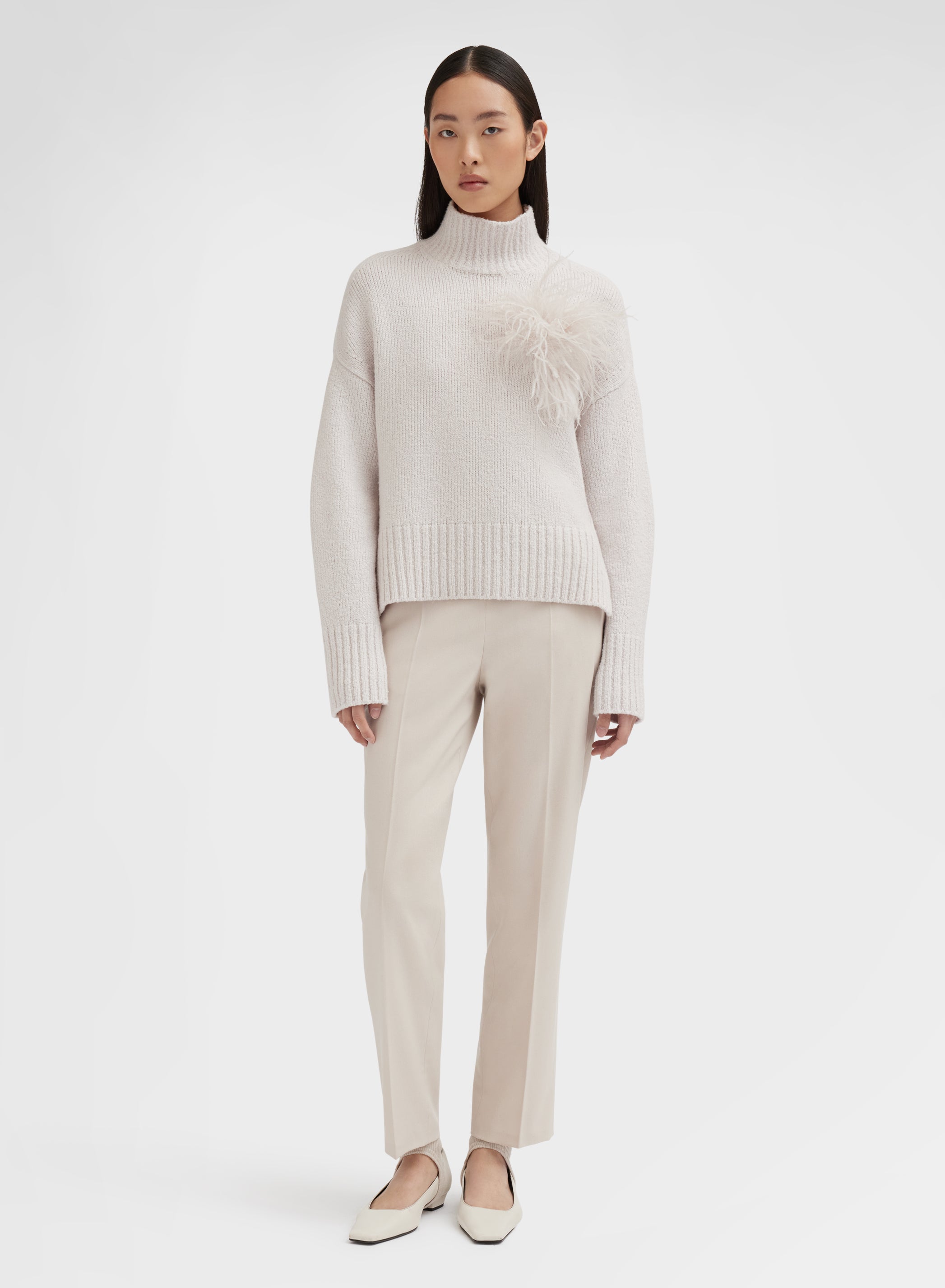 LONG SLEEVE HIGH NECK WHITE
