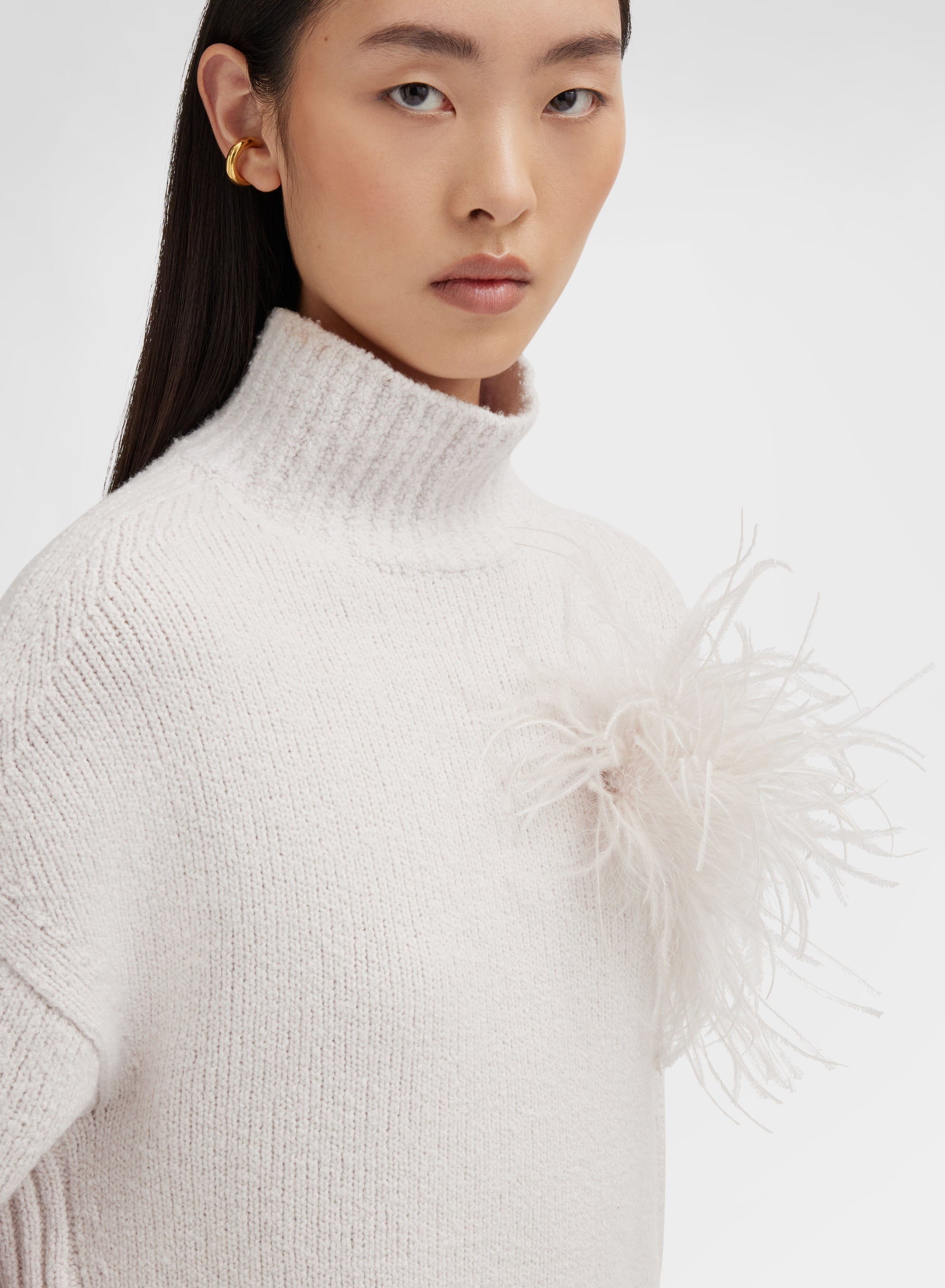 LONG SLEEVE HIGH NECK WHITE