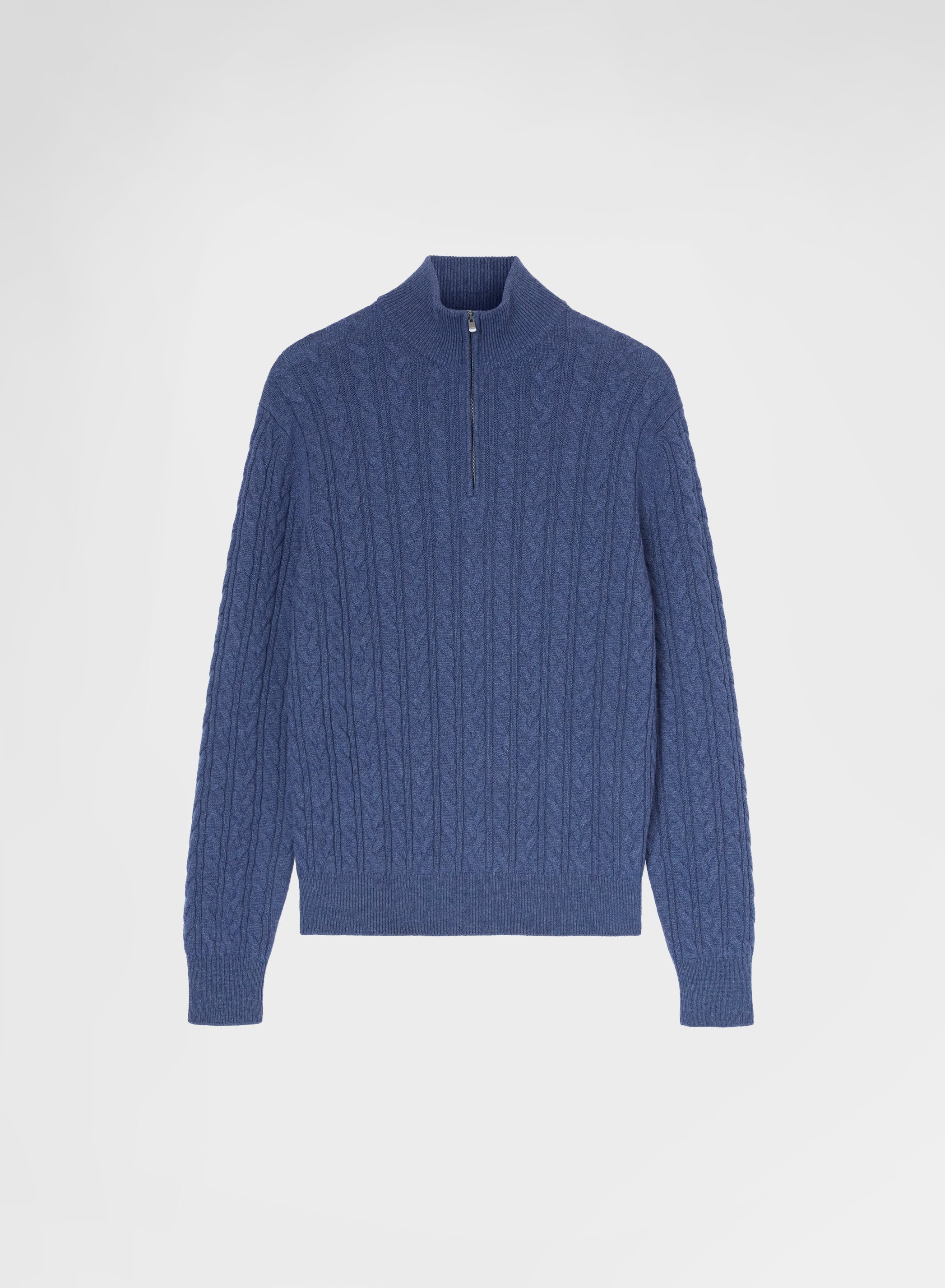 LONG SLEEVE TURTLE NECK CASHMERE TRECCIA NAVY