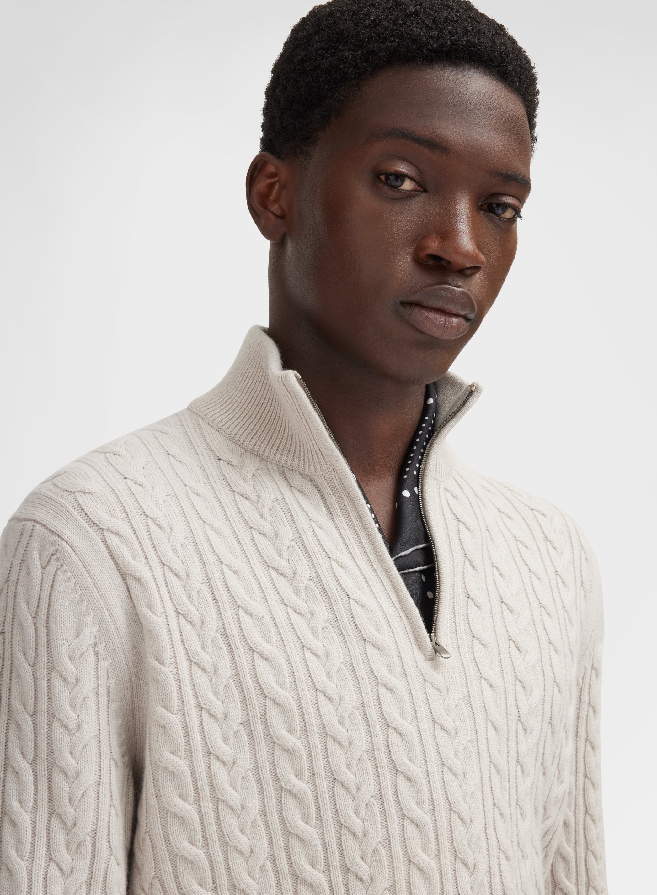 LONG SLEEVE TURTLE NECK CASHMERE TRECCIA MOON