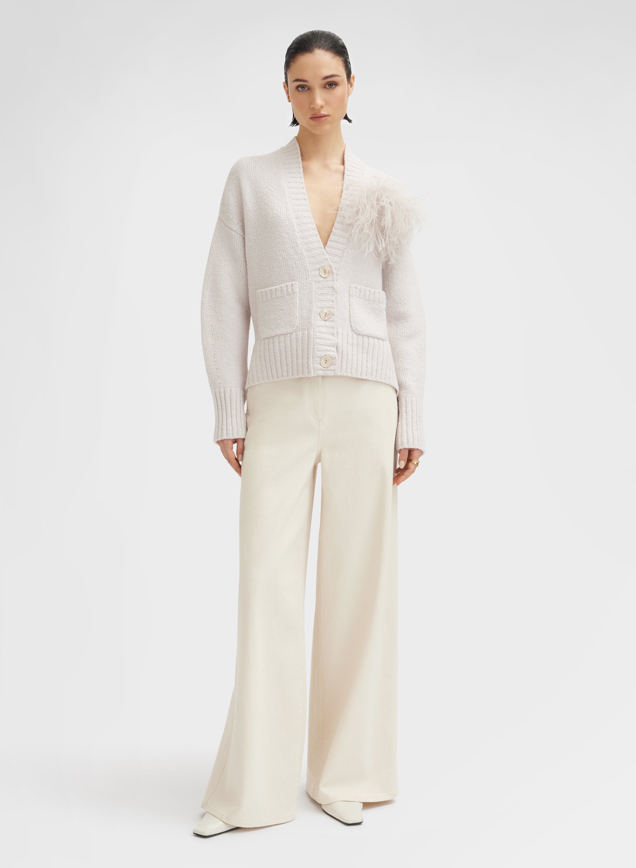 LONG SLEEVE CARDIGAN WHITE