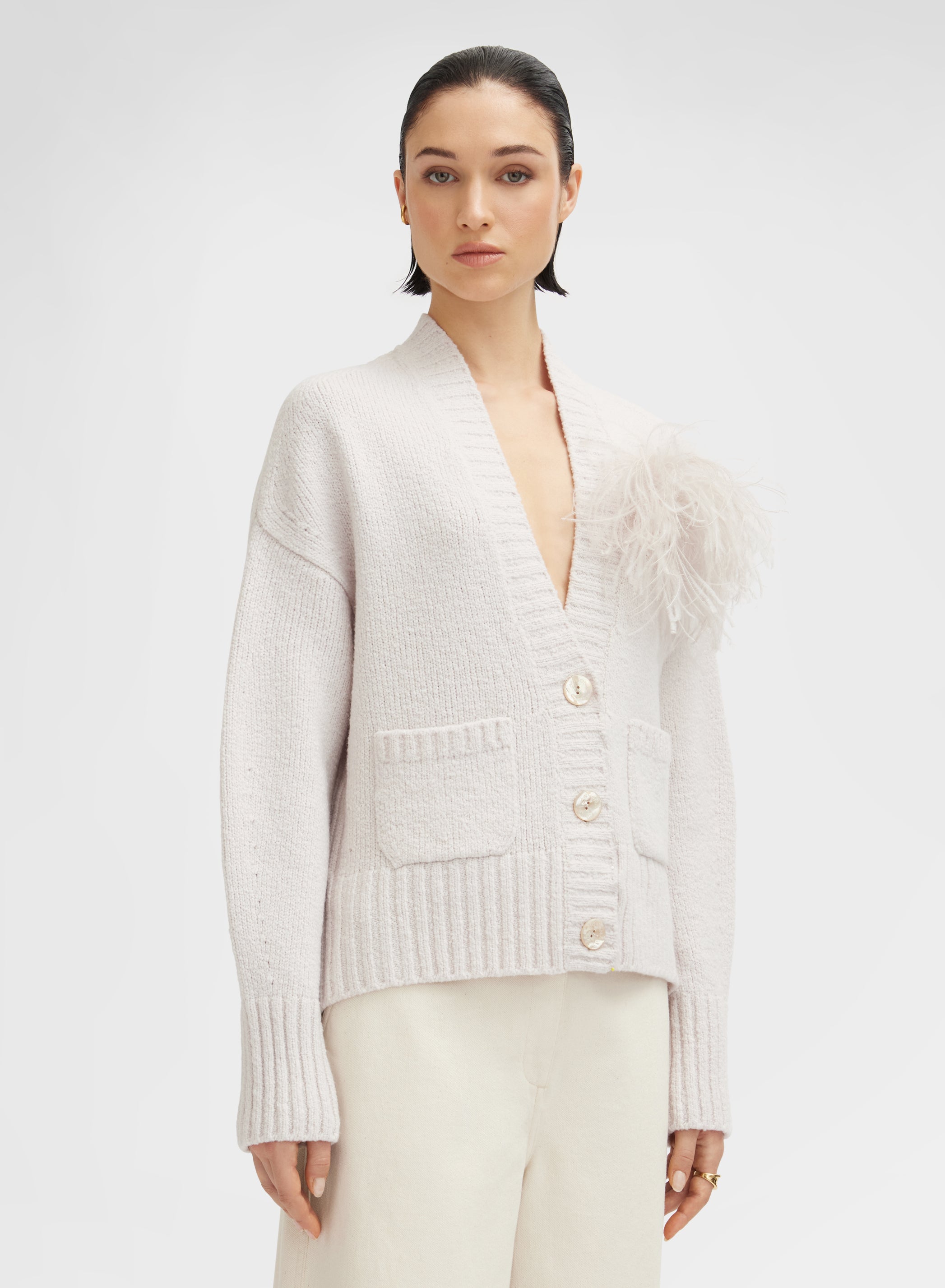 LONG SLEEVE CARDIGAN WHITE