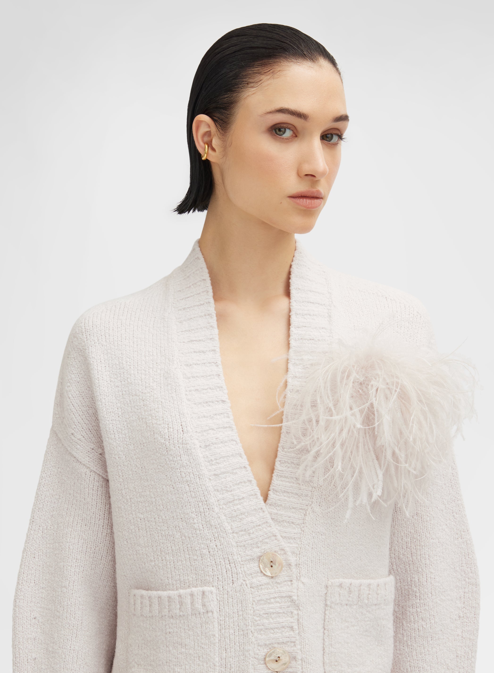 LONG SLEEVE CARDIGAN WHITE
