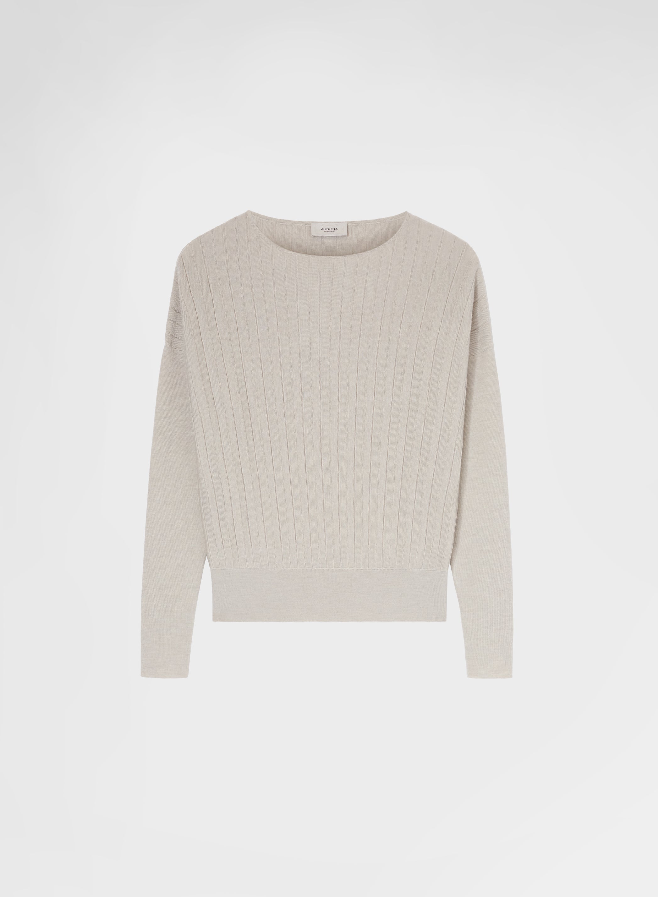 LONG SLEEVE BOAT NECK CRYSTAL PLISSE CHANTILLY