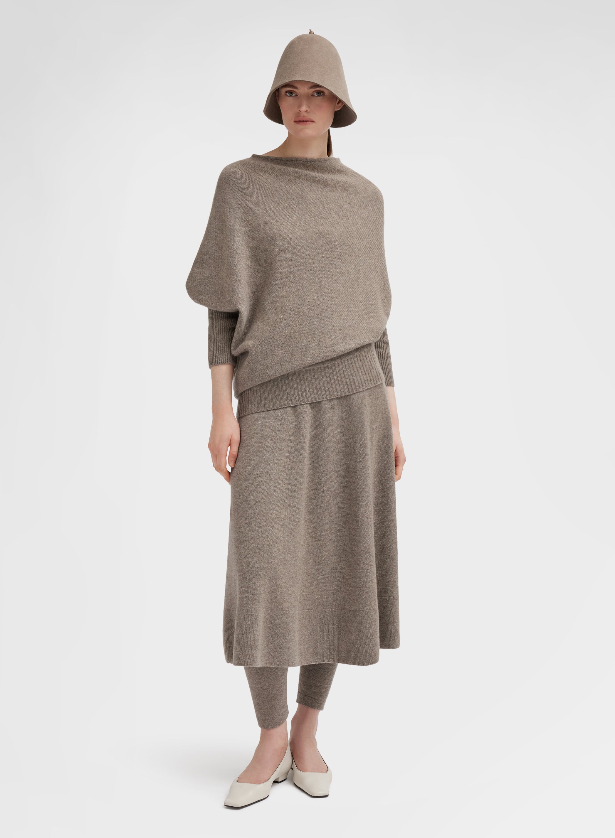 SKIRT CASHMERE RASATO SESAMO
