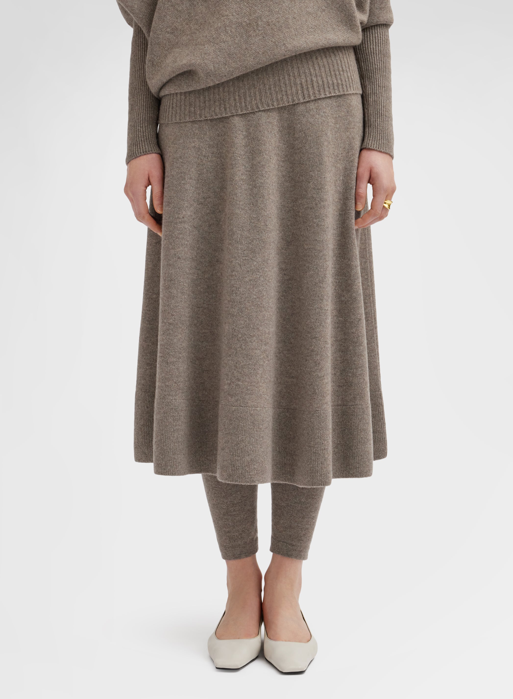 SKIRT CASHMERE RASATO SESAMO