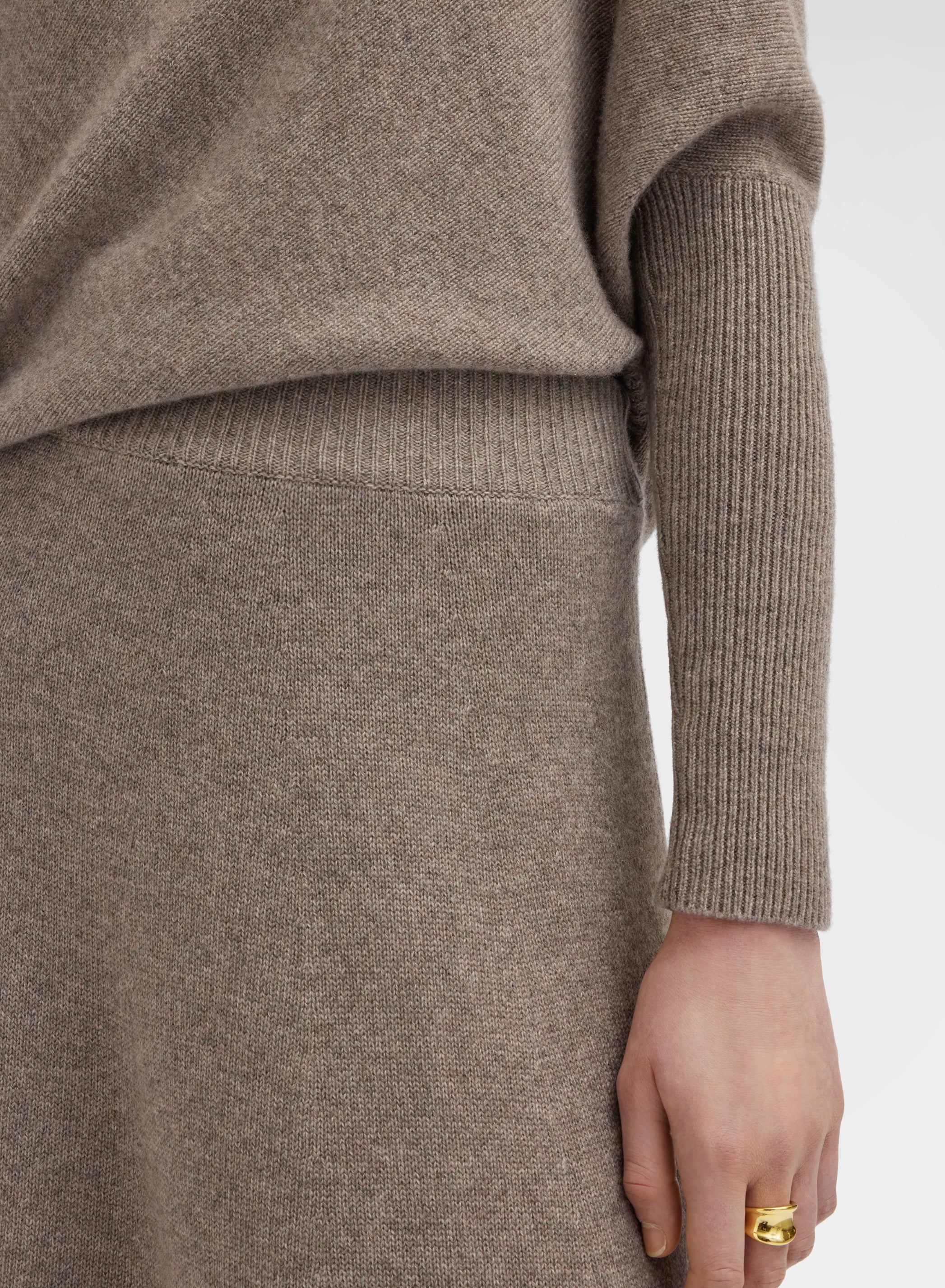 SKIRT CASHMERE RASATO SESAMO