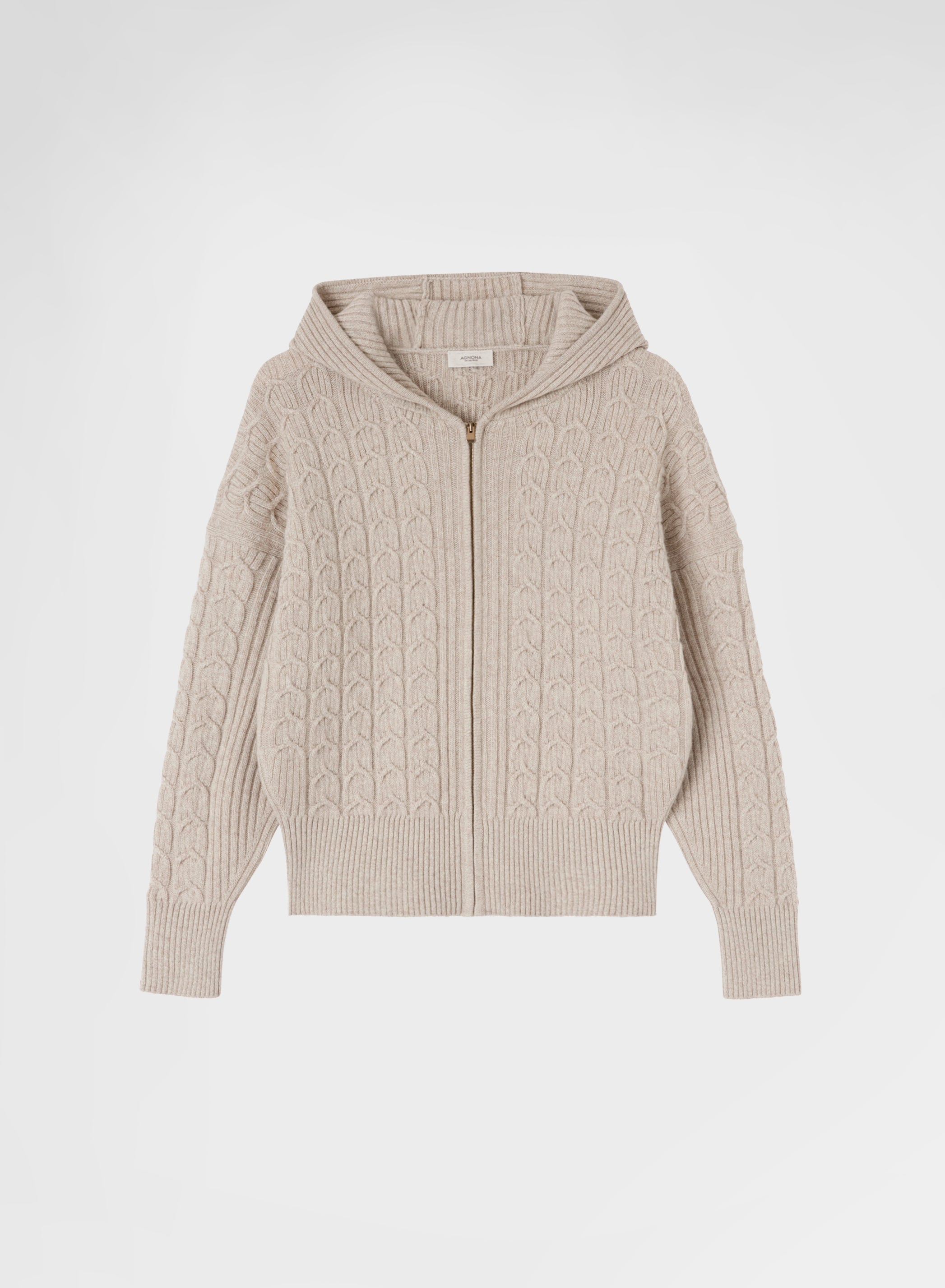 LONG SLEEVE CASHMERE PLAIT ALBINO