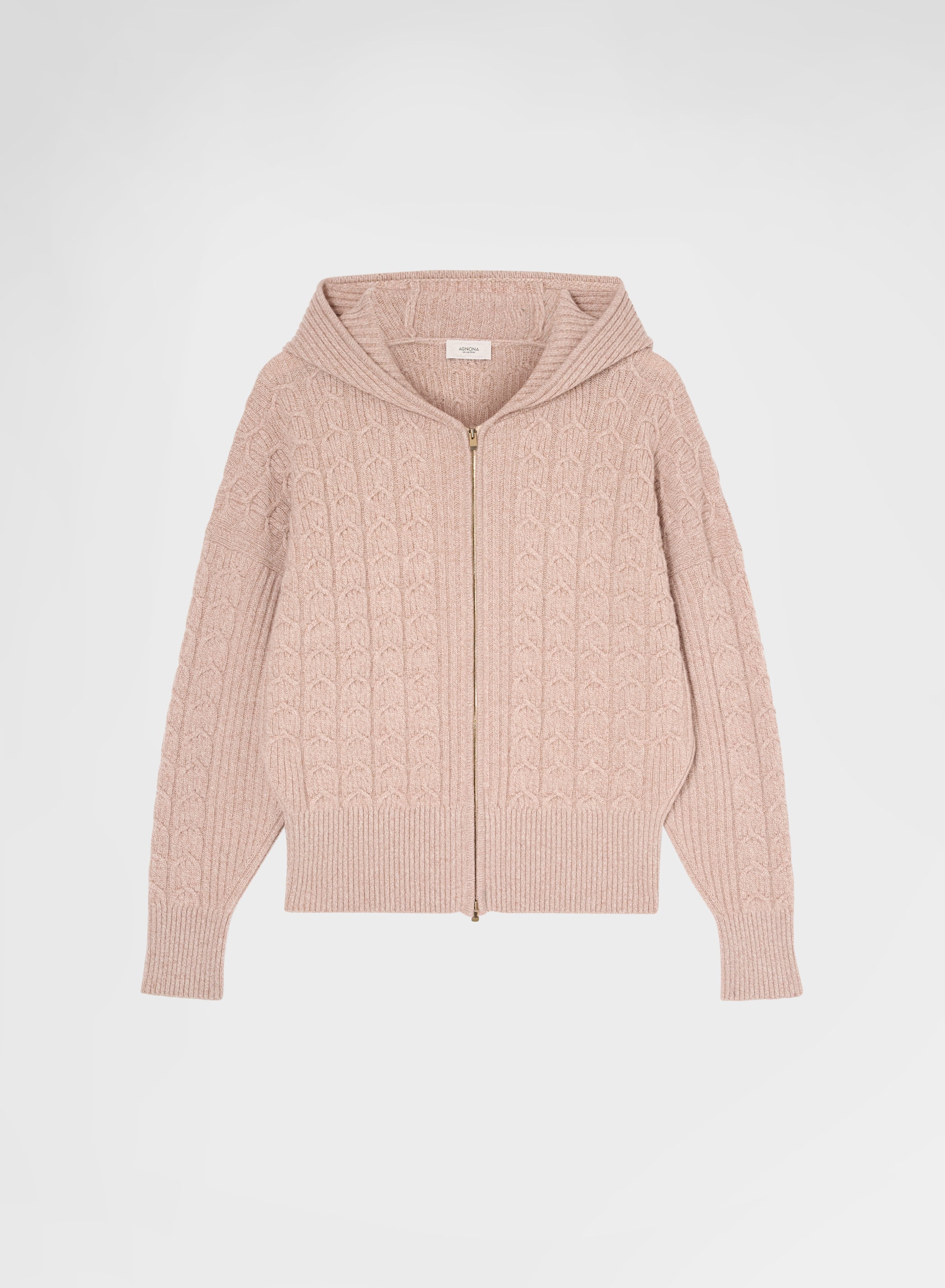 LONG SLEEVE CASHMERE PLAIT ROSE