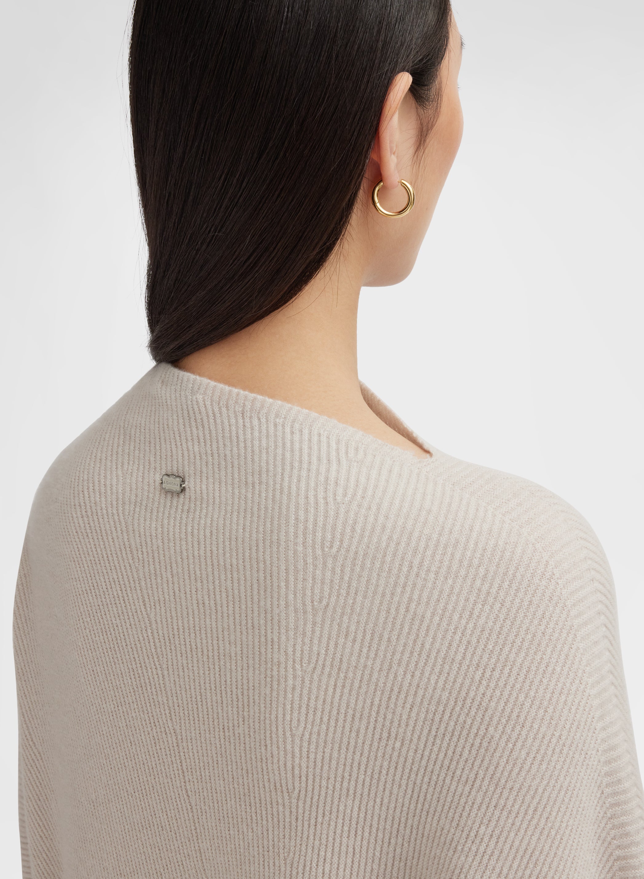 LONG SLEEVE ASYMMETRIC DRESS CASHMERE MOON