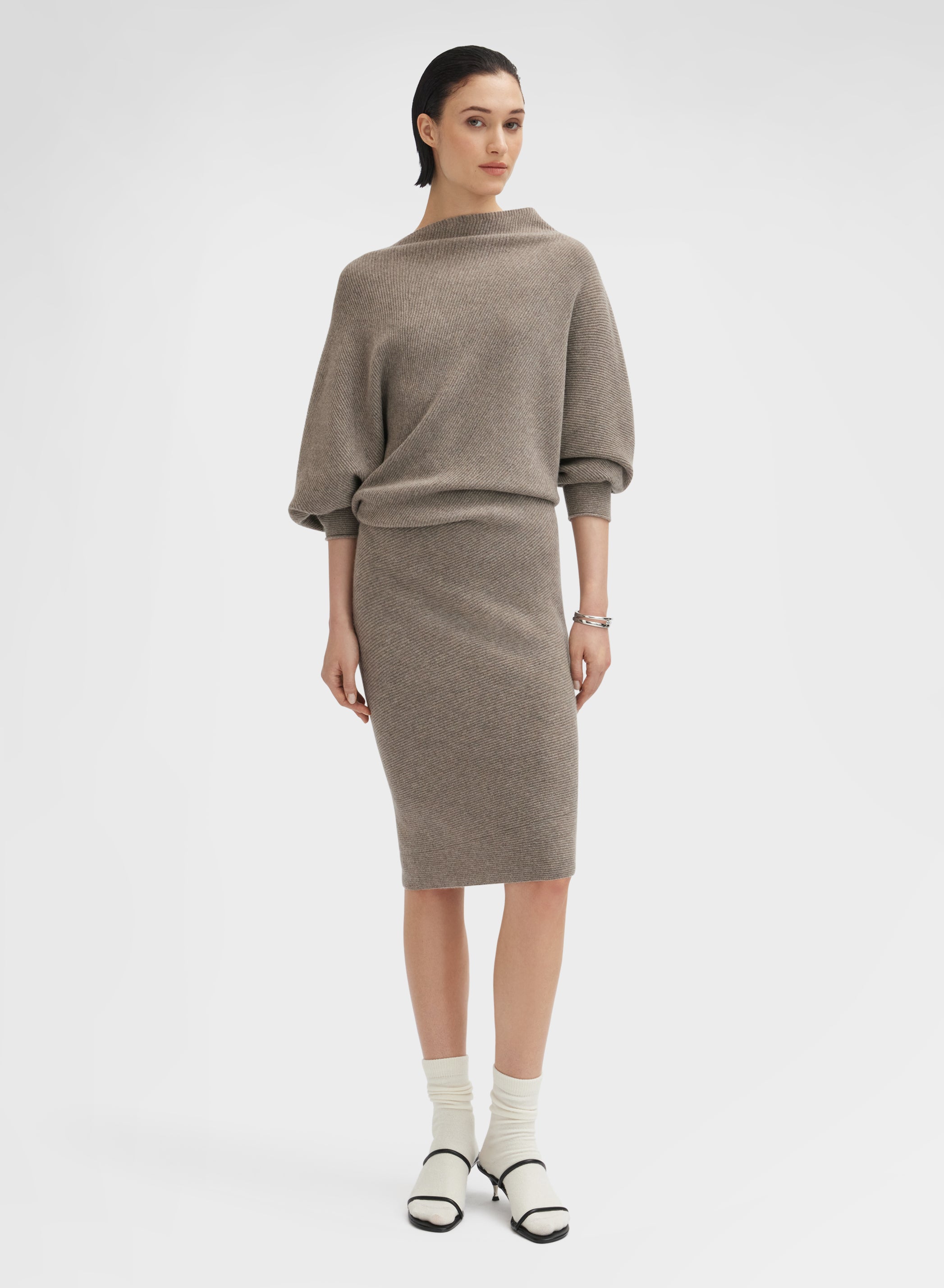 LONG SLEEVE DRESS CASHMERE SESAMO