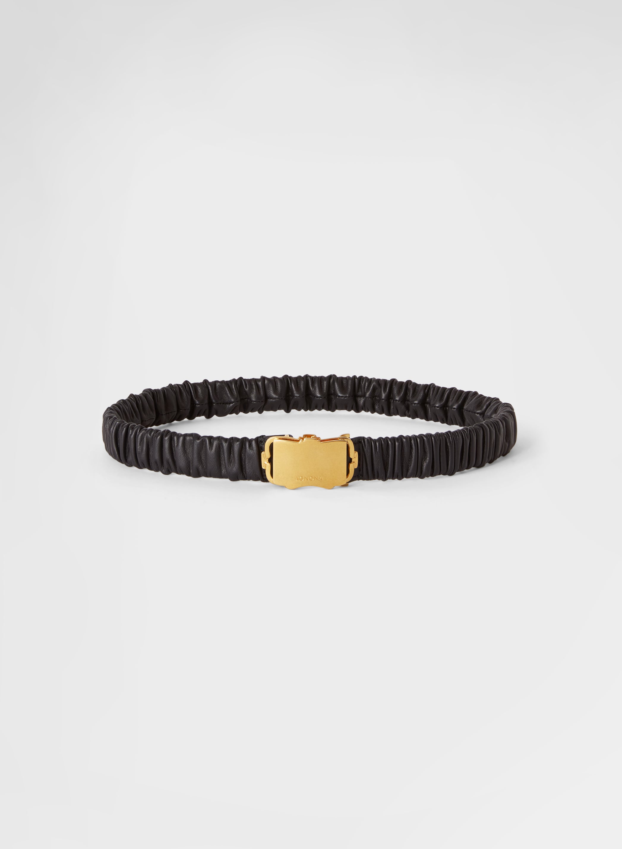 LEATHER ELASTIC BELT NAPPA APOLO BLACK