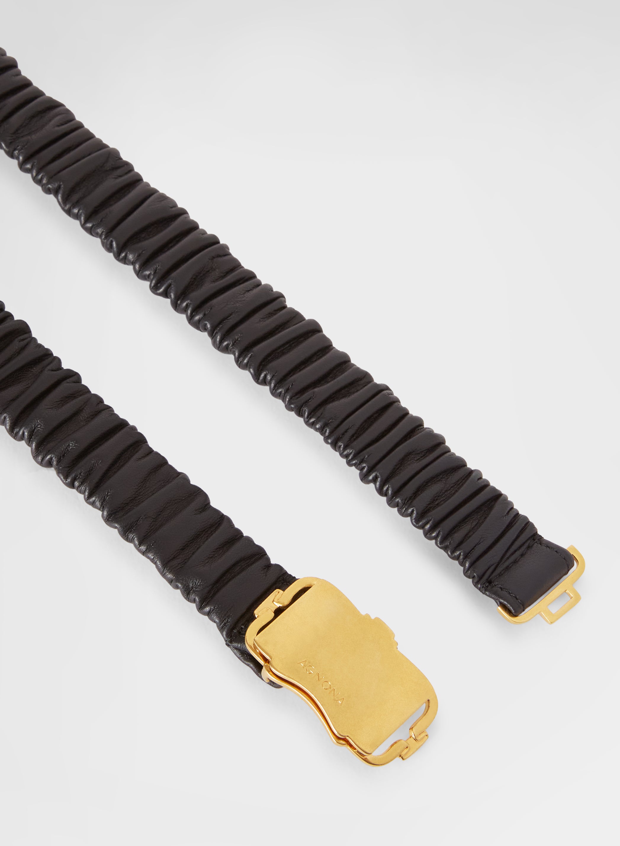 LEATHER ELASTIC BELT NAPPA APOLO BLACK