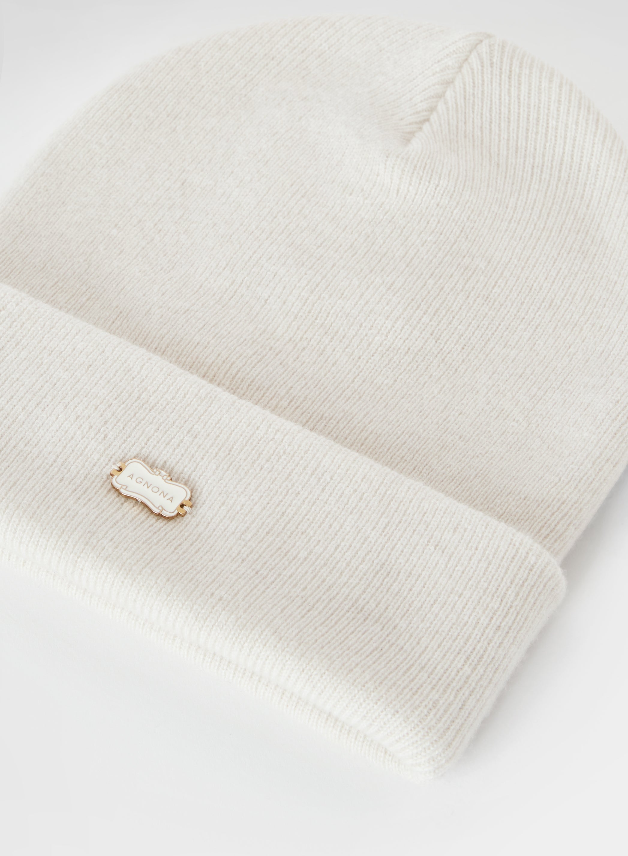 CASHMERE COSTA BEANIE WHITE