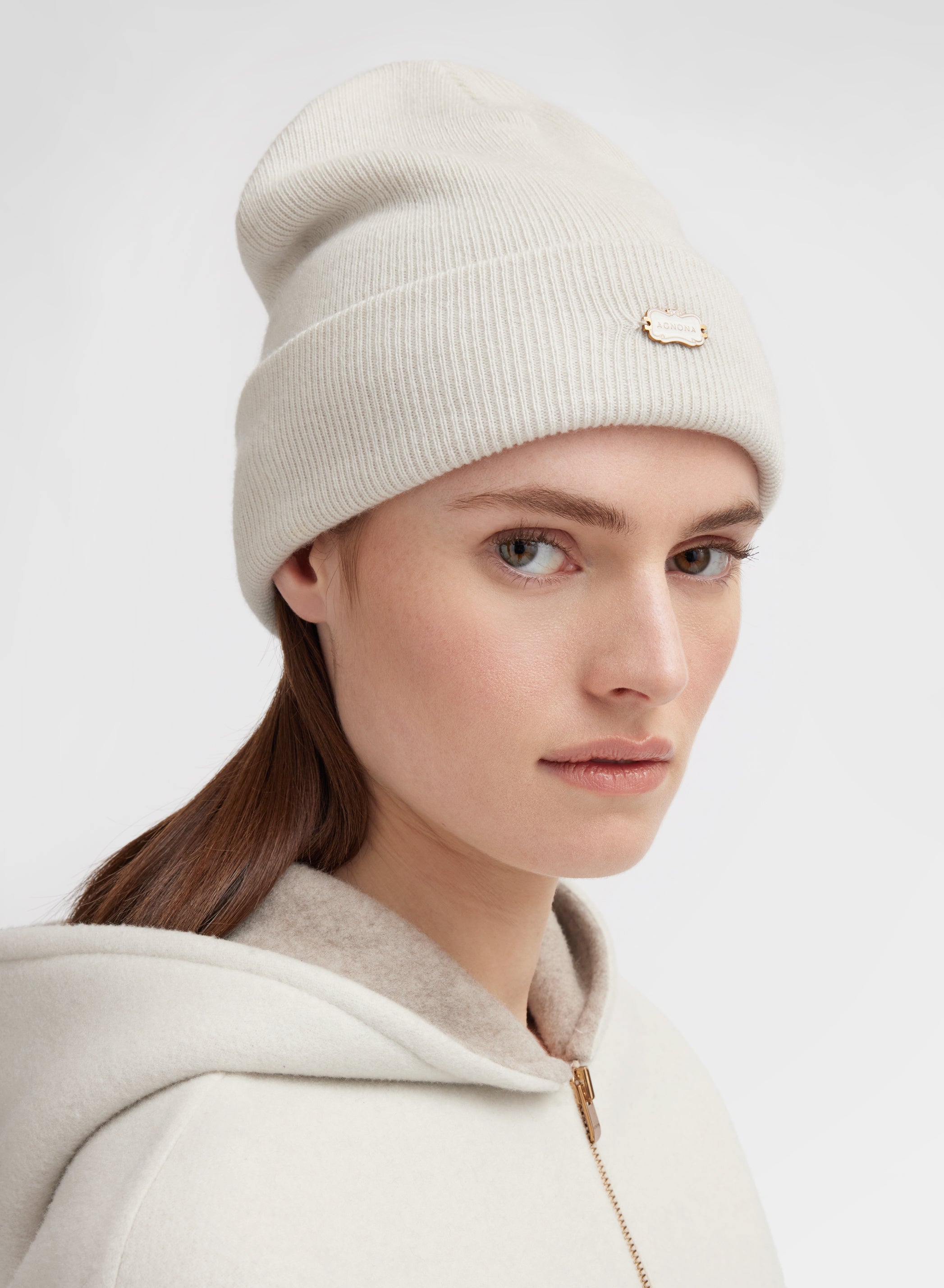 CASHMERE COSTA BEANIE WHITE