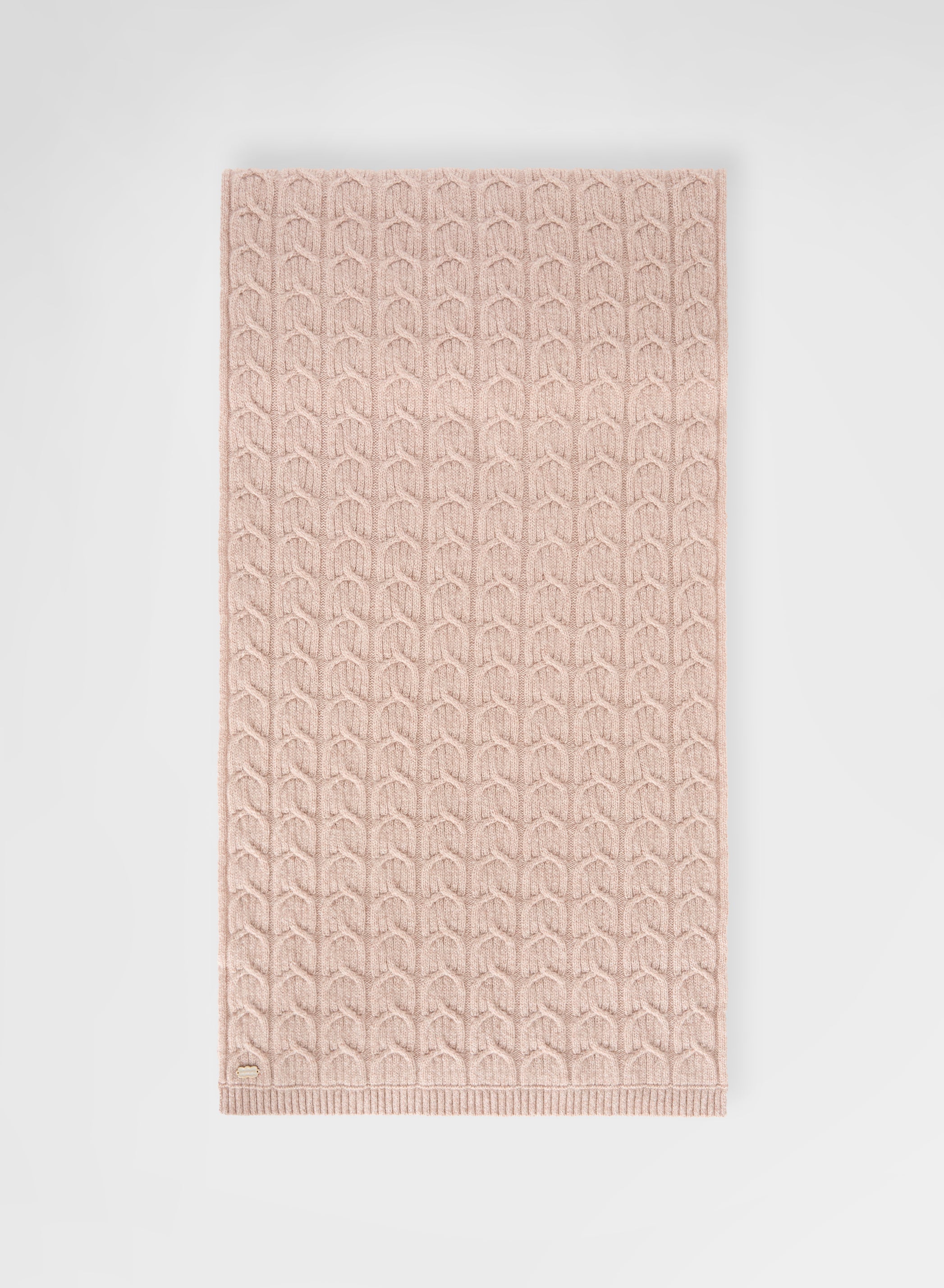 CASHMERE PLAITS SCARF ROSE