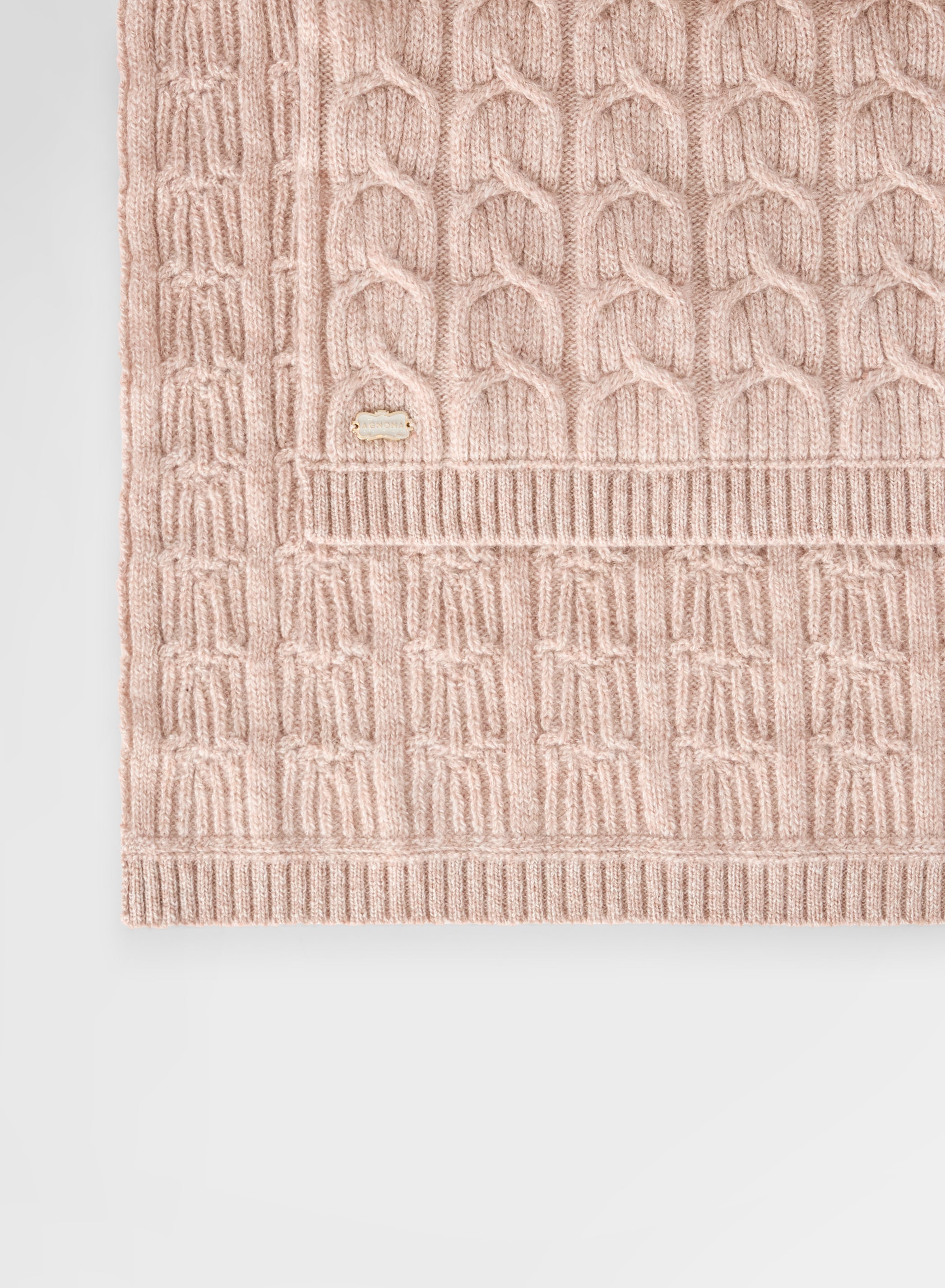 CASHMERE PLAITS SCARF ROSE