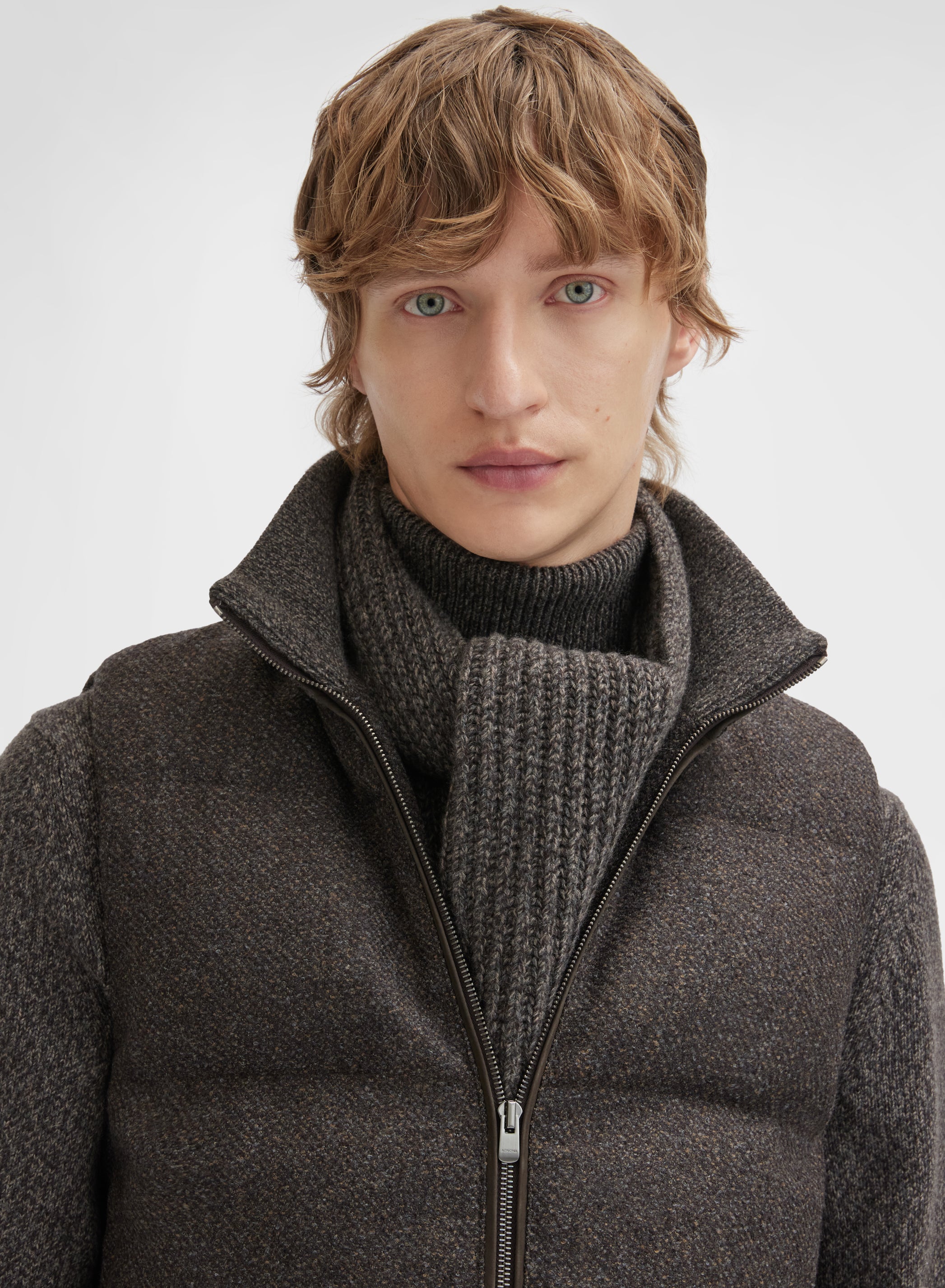 CASHMERE MOULINE SCARF CUMINO