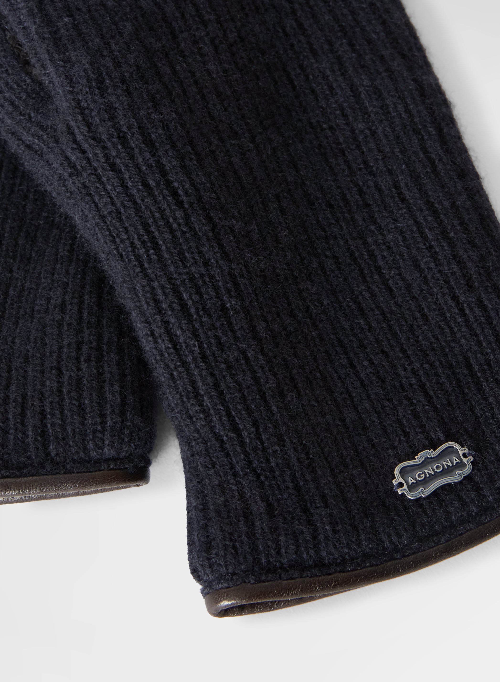 CASHMERE - ENGLISH RIB GLOVES NAVY