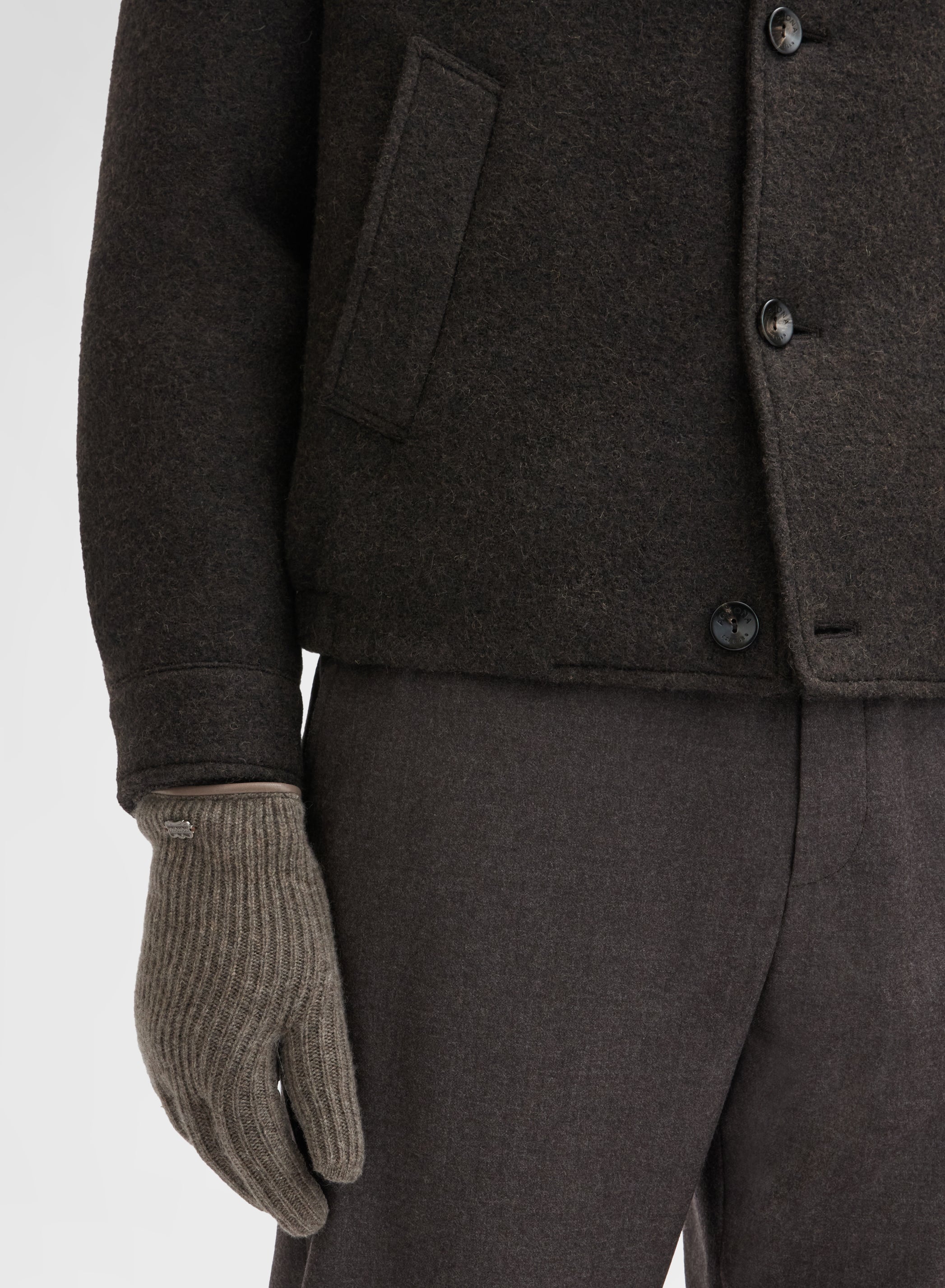 CASHMERE - ENGLISH RIB GLOVES CUMINO