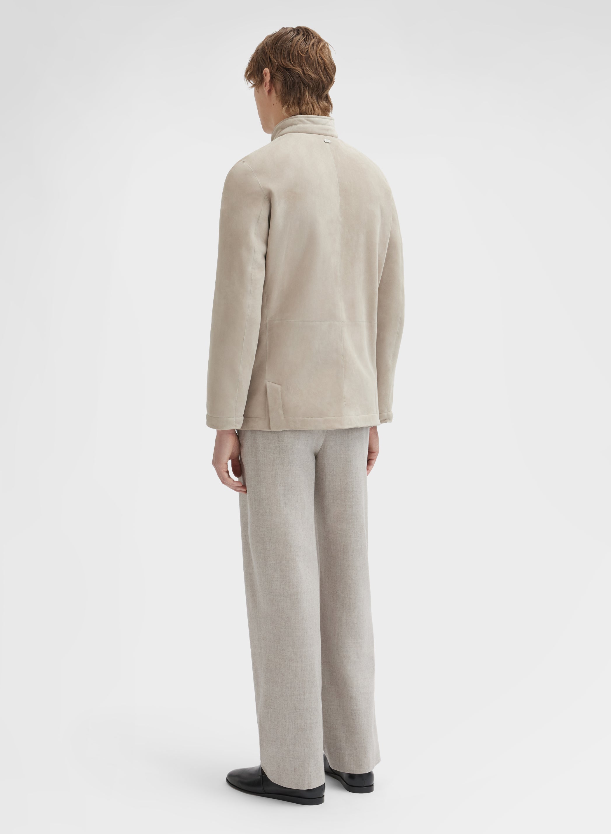 SUEDE SHEARLING JACKET TAUPE