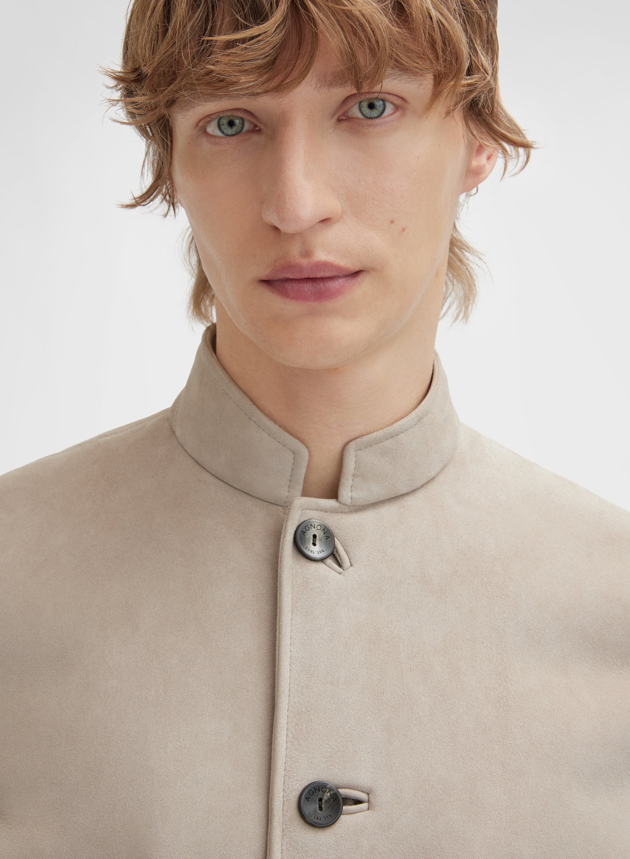 SUEDE SHEARLING JACKET TAUPE