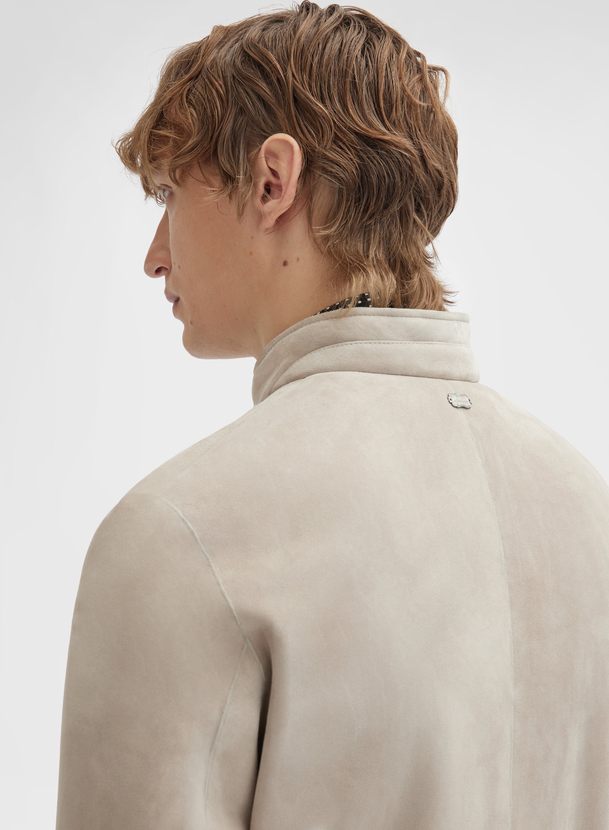 SUEDE SHEARLING JACKET TAUPE