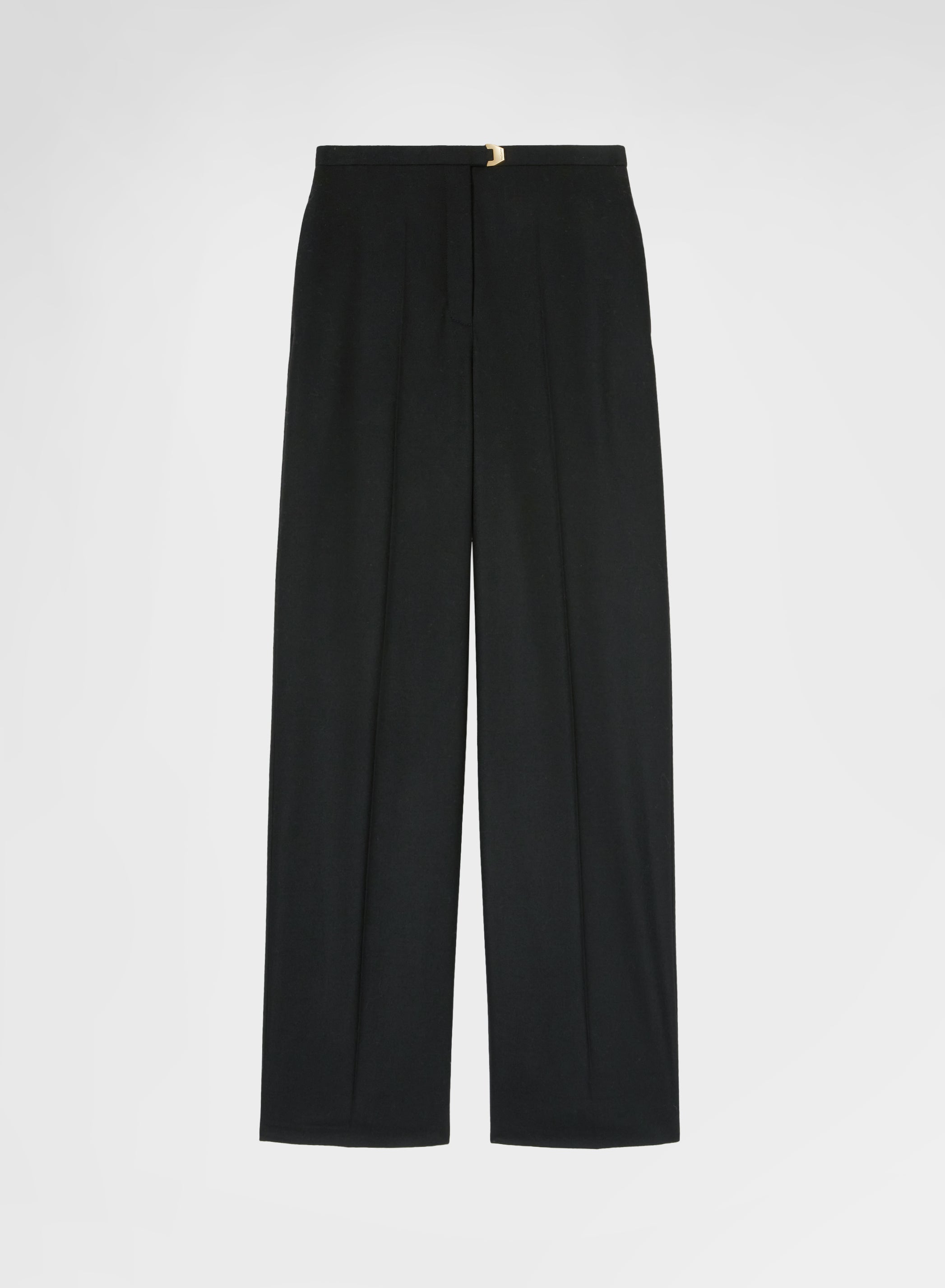 WOMAN WOOL CASHMERE STRETCH FLANNEL AMANDA PANTS BLACK