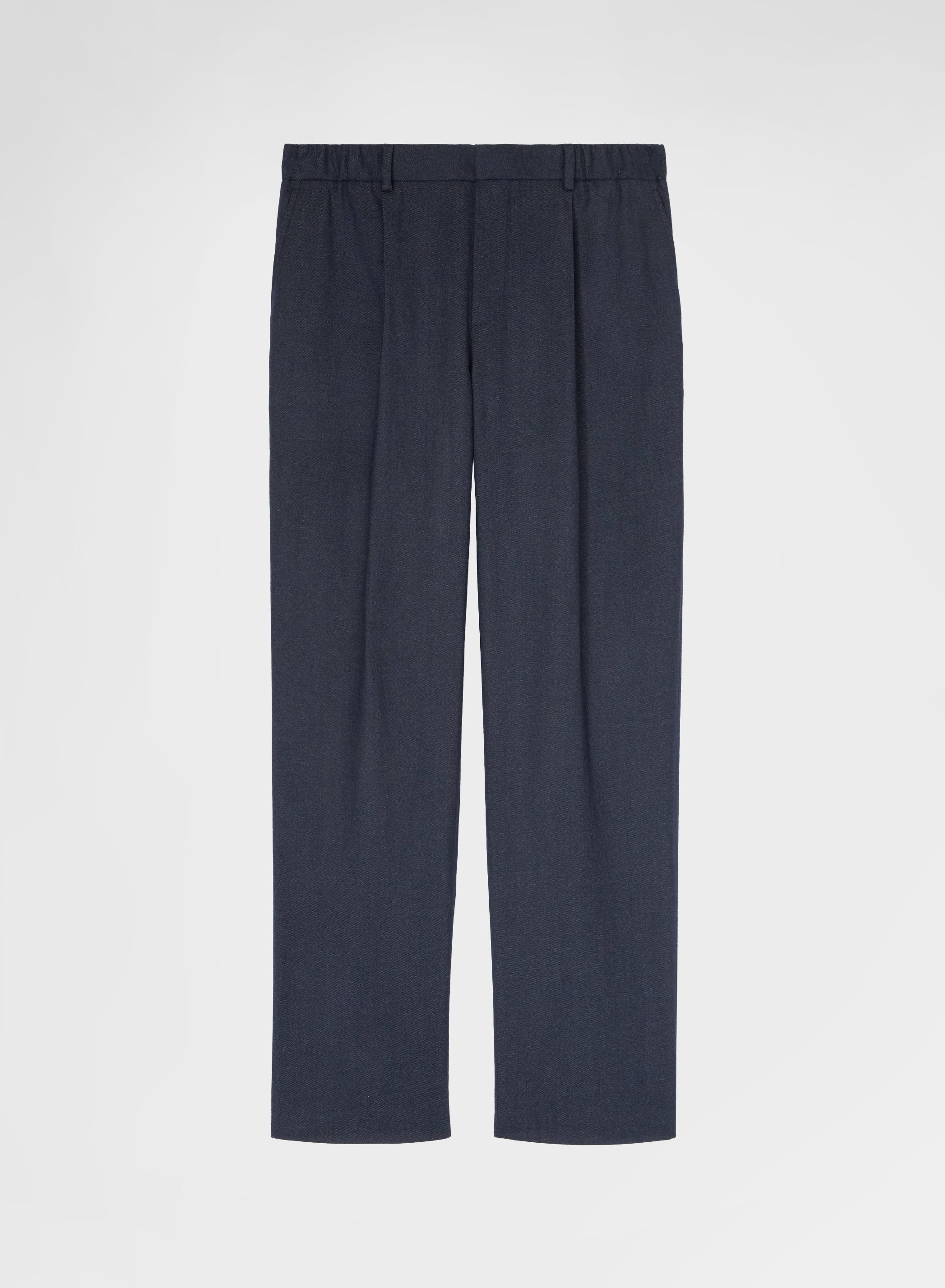 WOOL COTTON PANTS NAVY