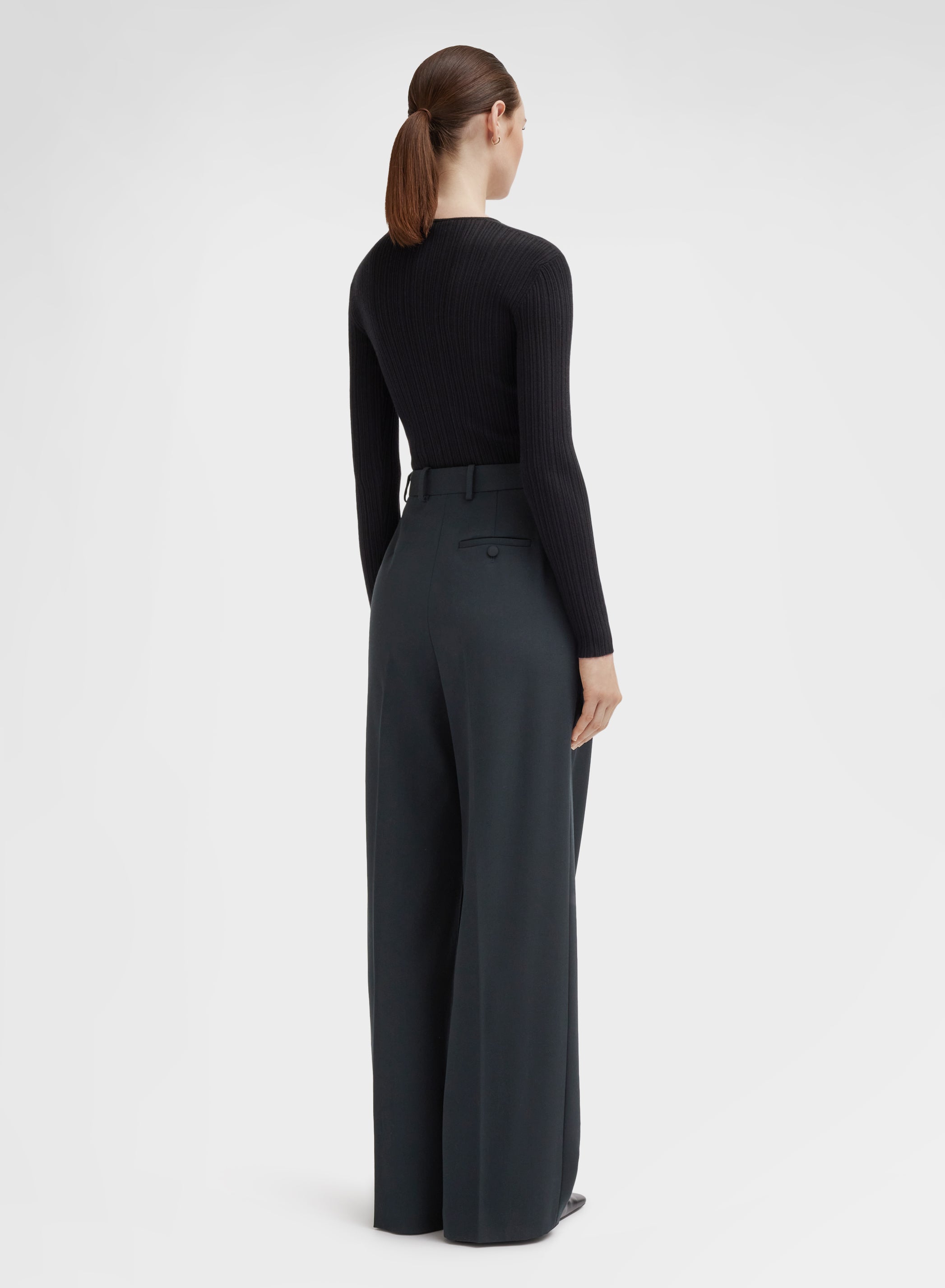 FLUID WOOL PANTS BOTTLE GREEN