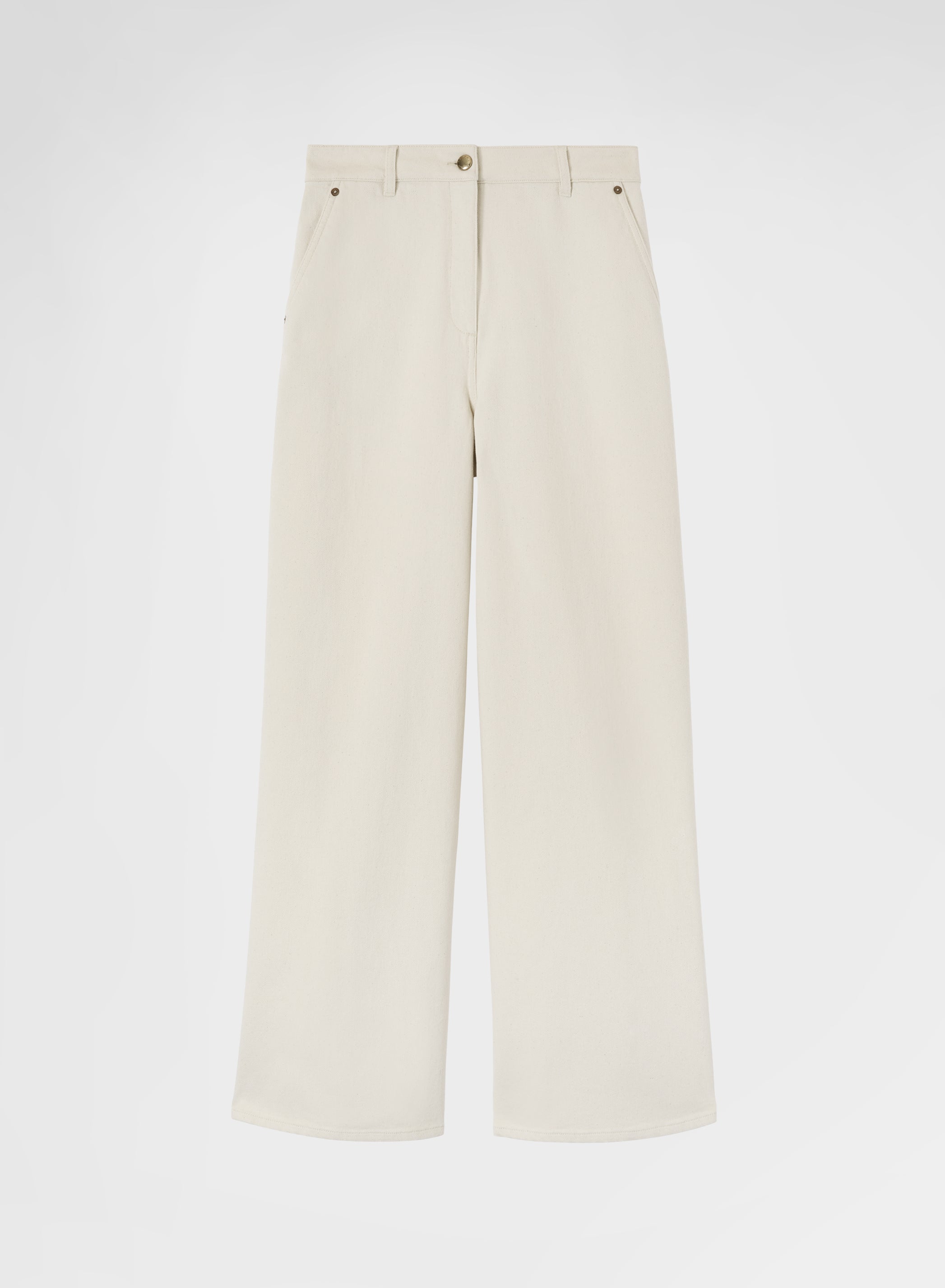 WOMAN DENIM PANTS ECRU