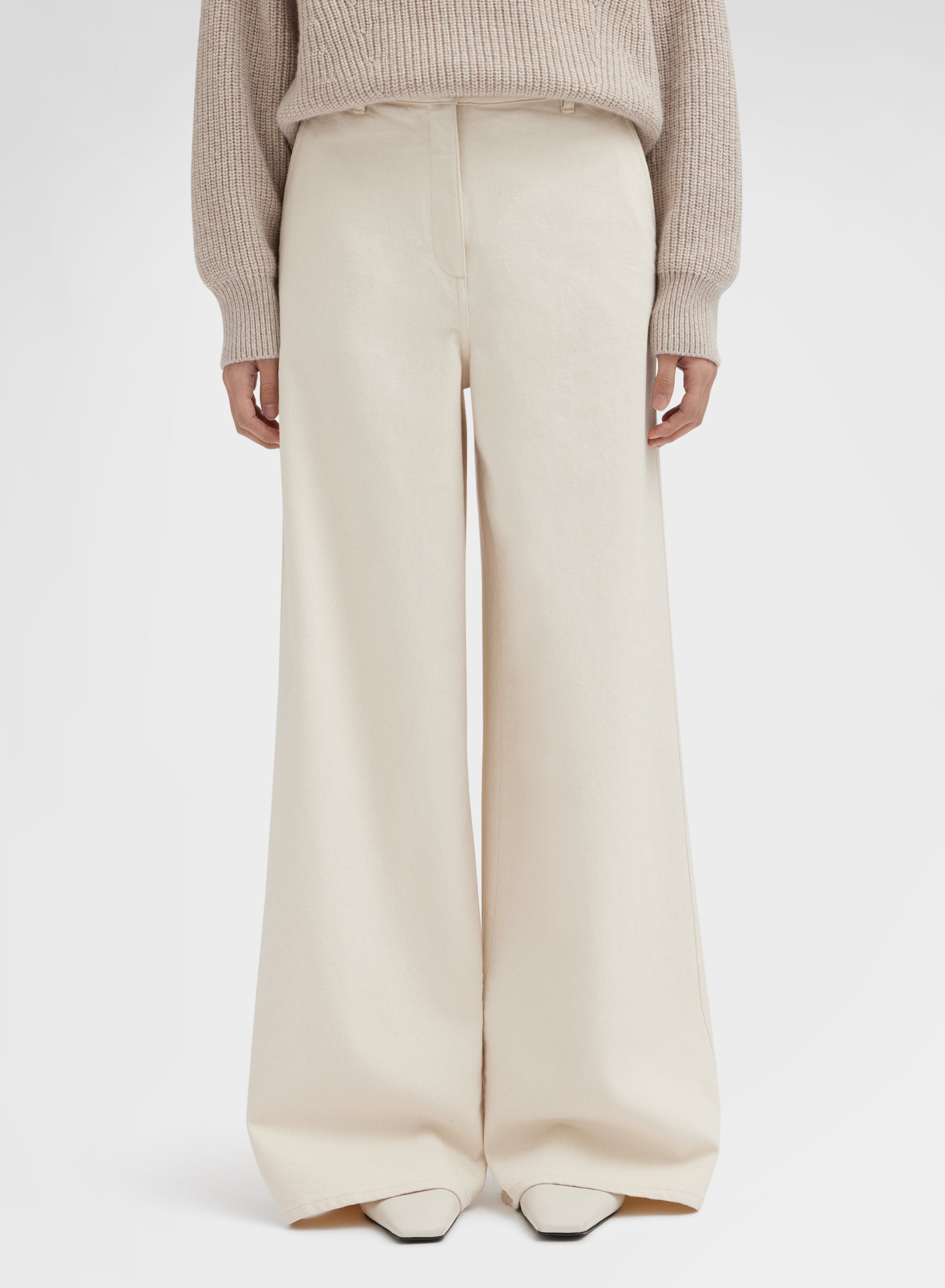 WOMAN DENIM PANTS ECRU