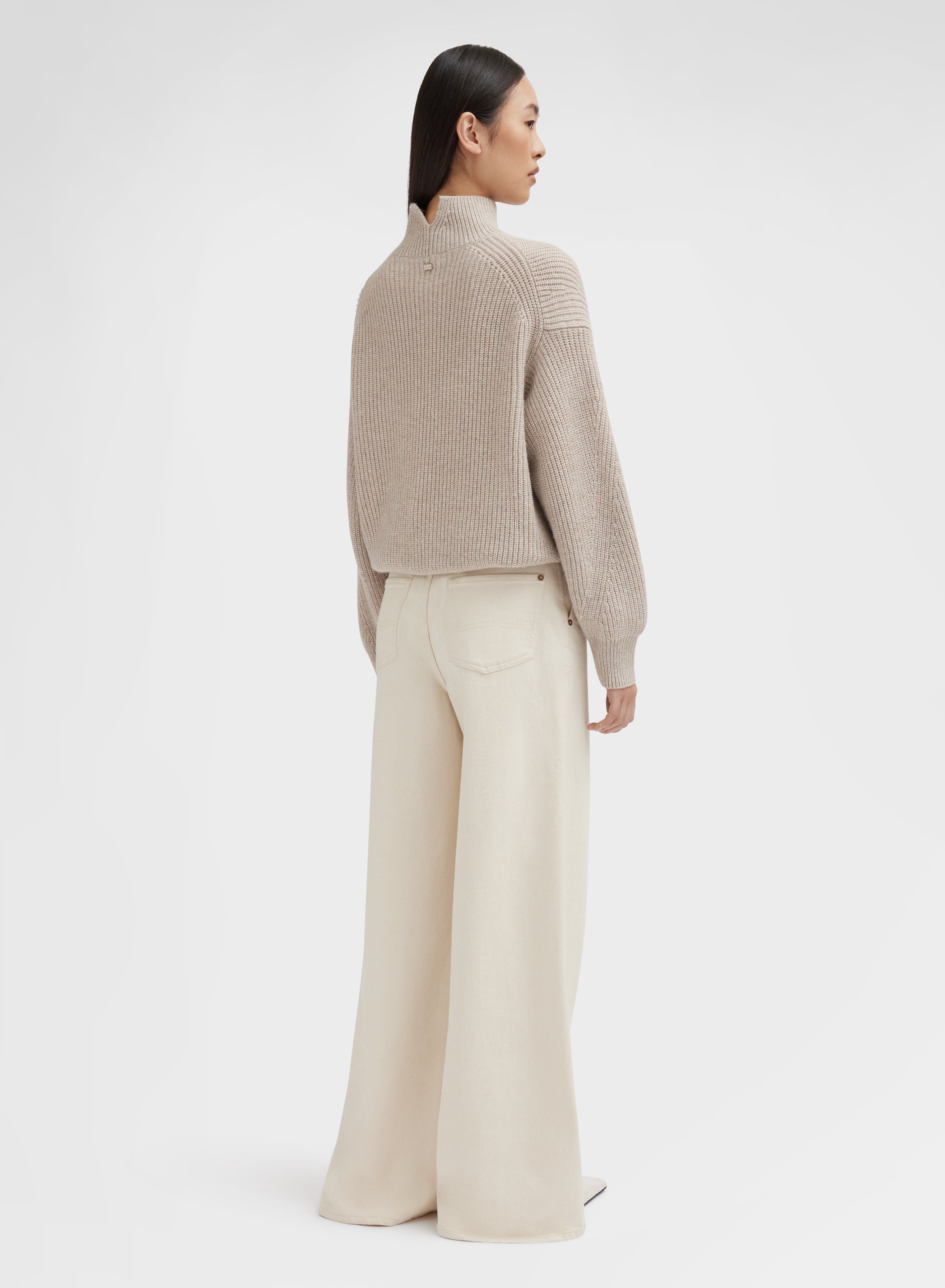 WOMAN DENIM PANTS ECRU