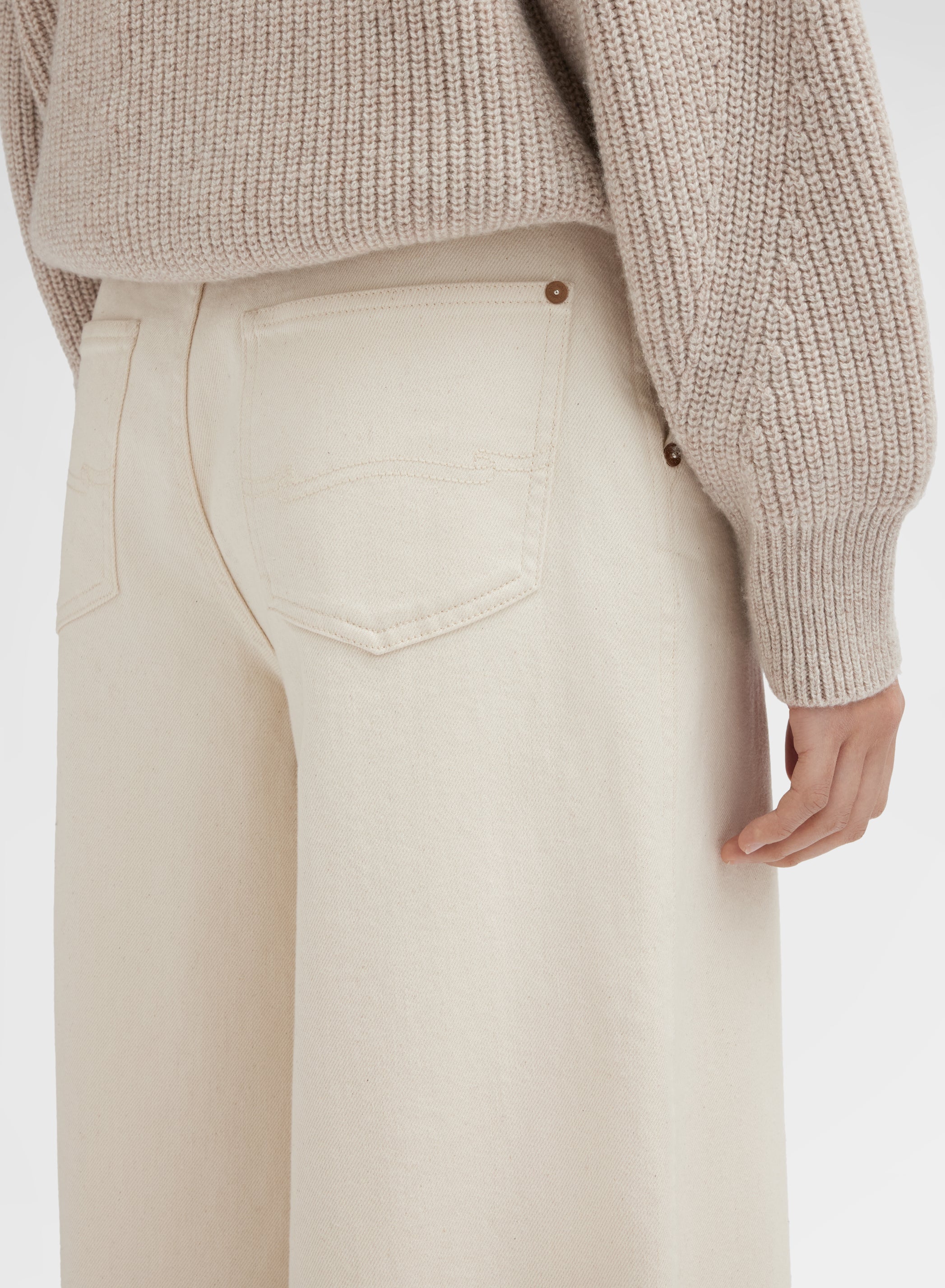 WOMAN DENIM PANTS ECRU