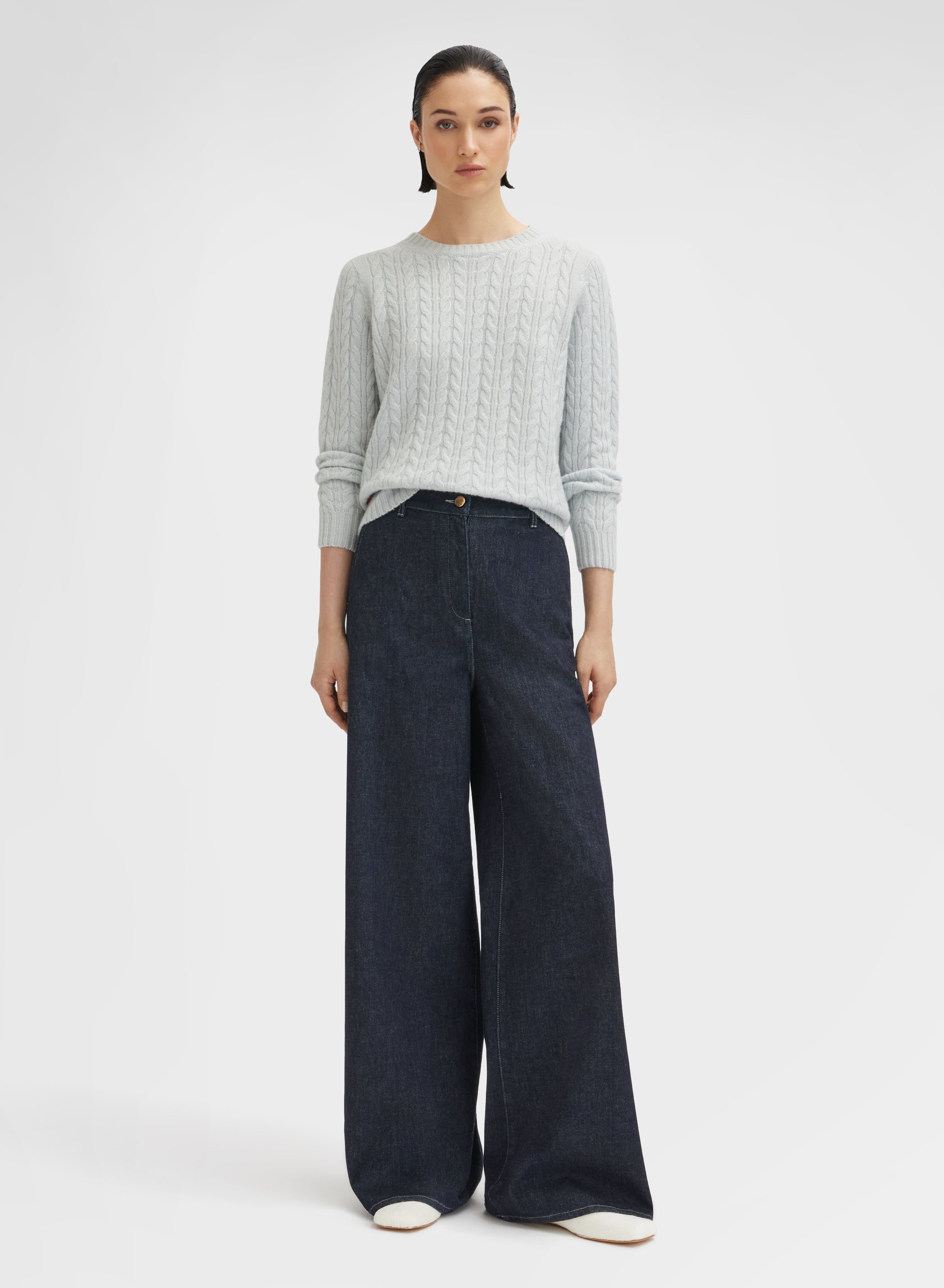 WOMAN COTTON CASHMERE DENIM PANTS NIGHT