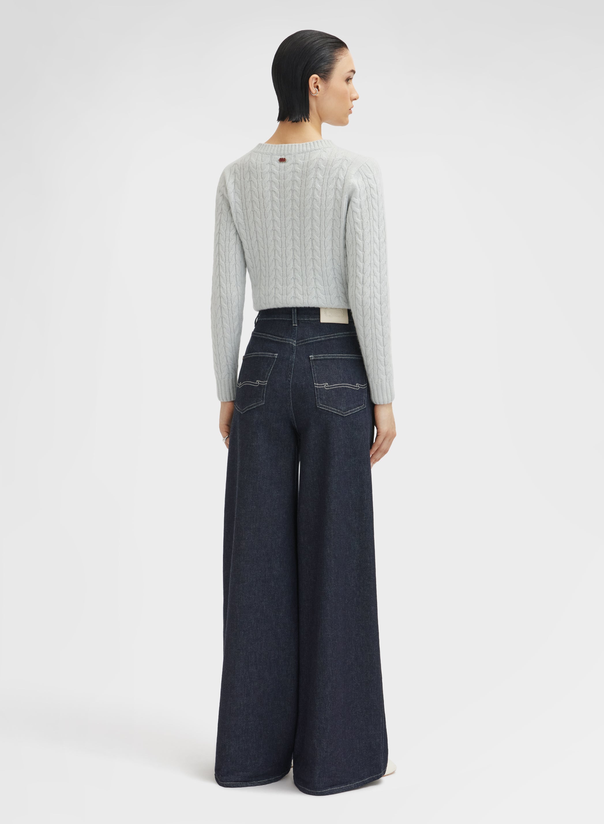 WOMAN COTTON CASHMERE DENIM PANTS NIGHT