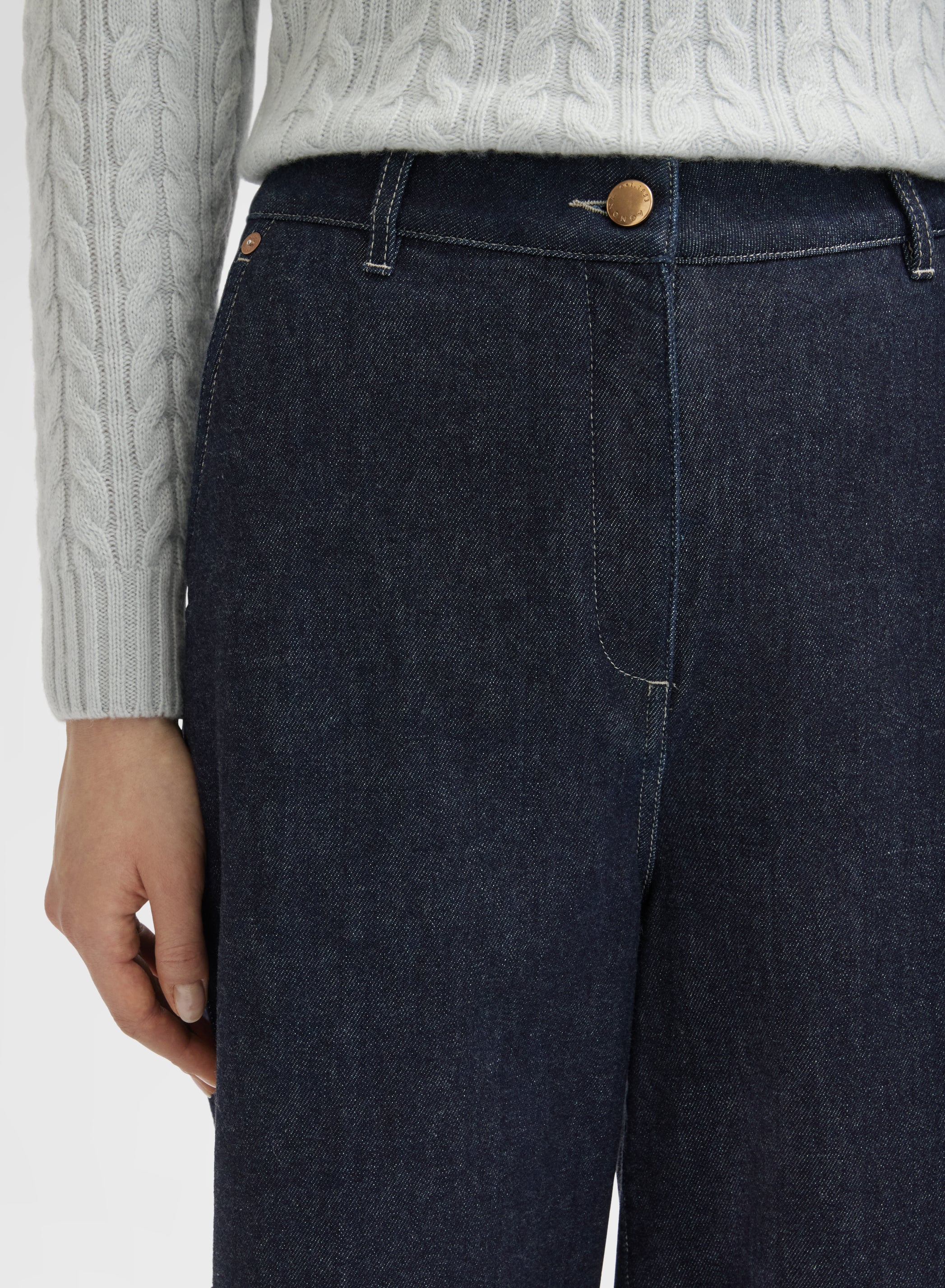 WOMAN COTTON CASHMERE DENIM PANTS NIGHT